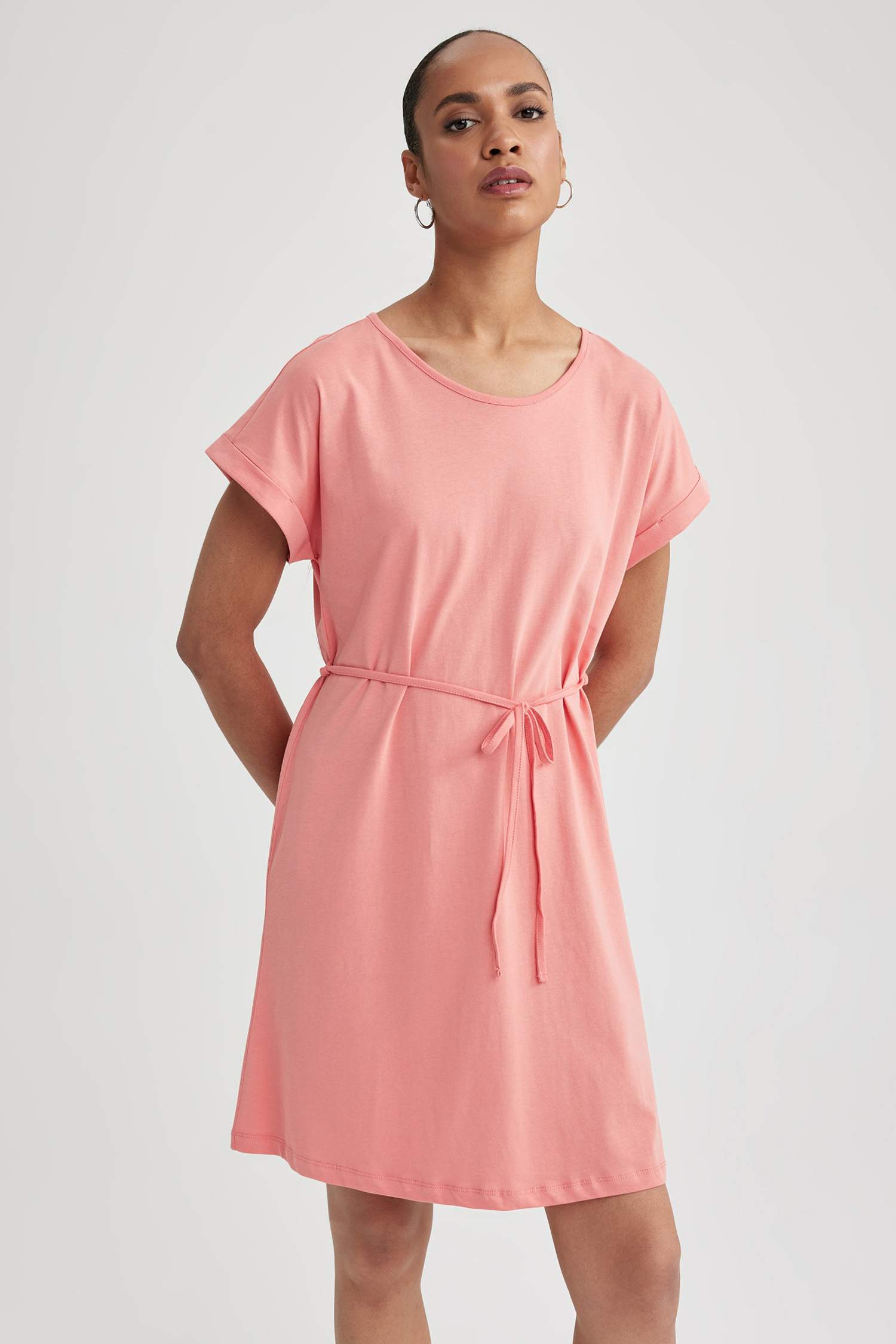 A Cut Crew Neck Dress