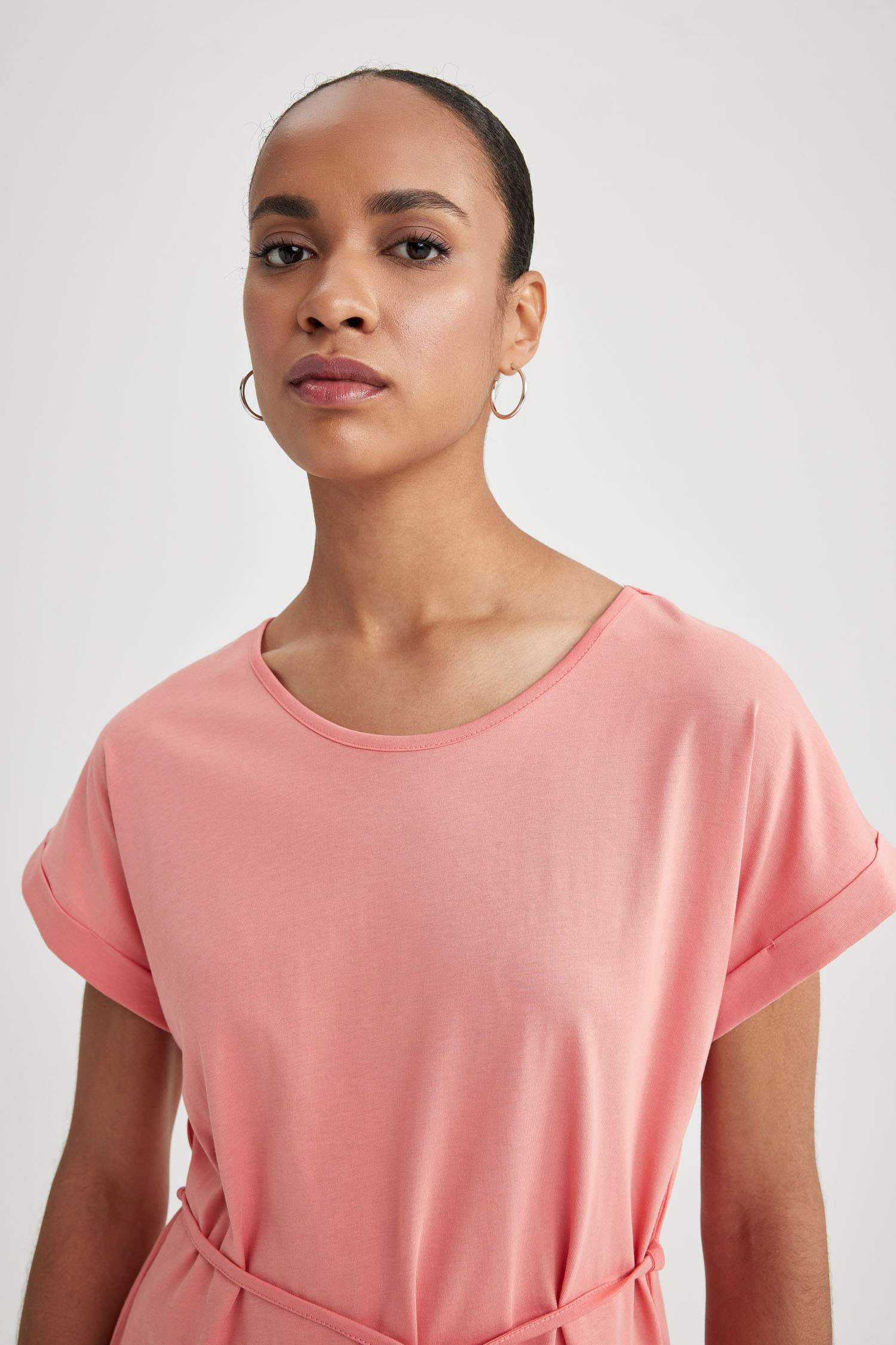 A Cut Crew Neck Dress