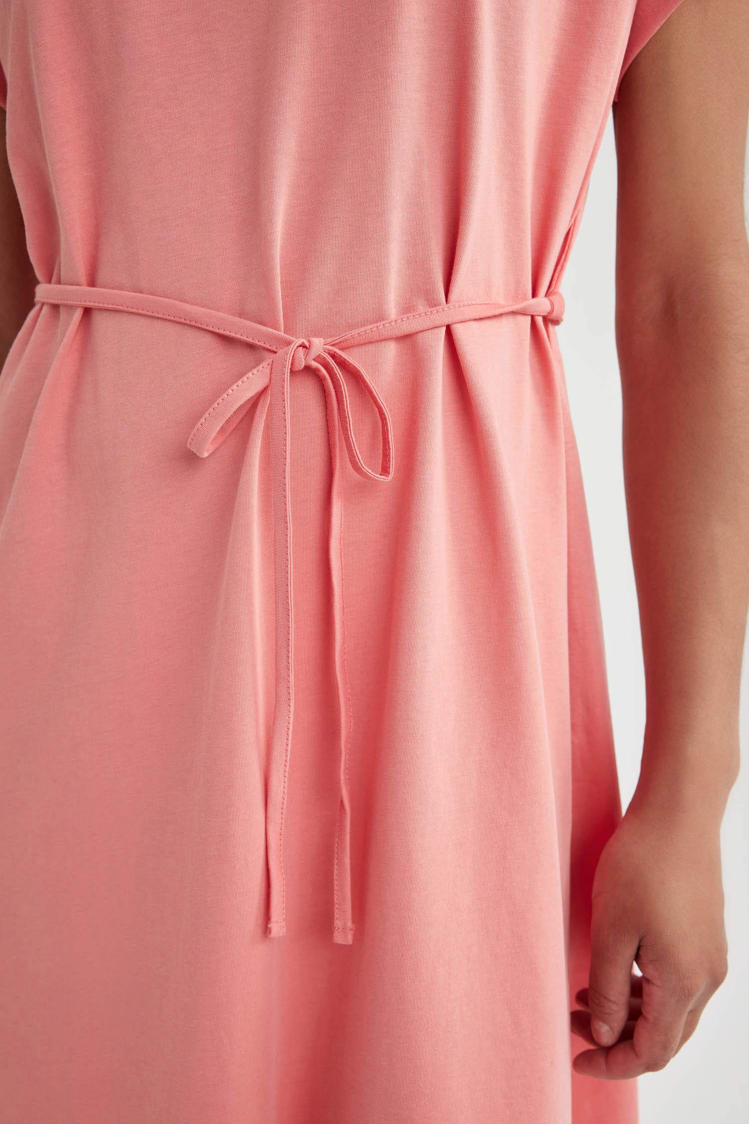 A Cut Crew Neck Dress