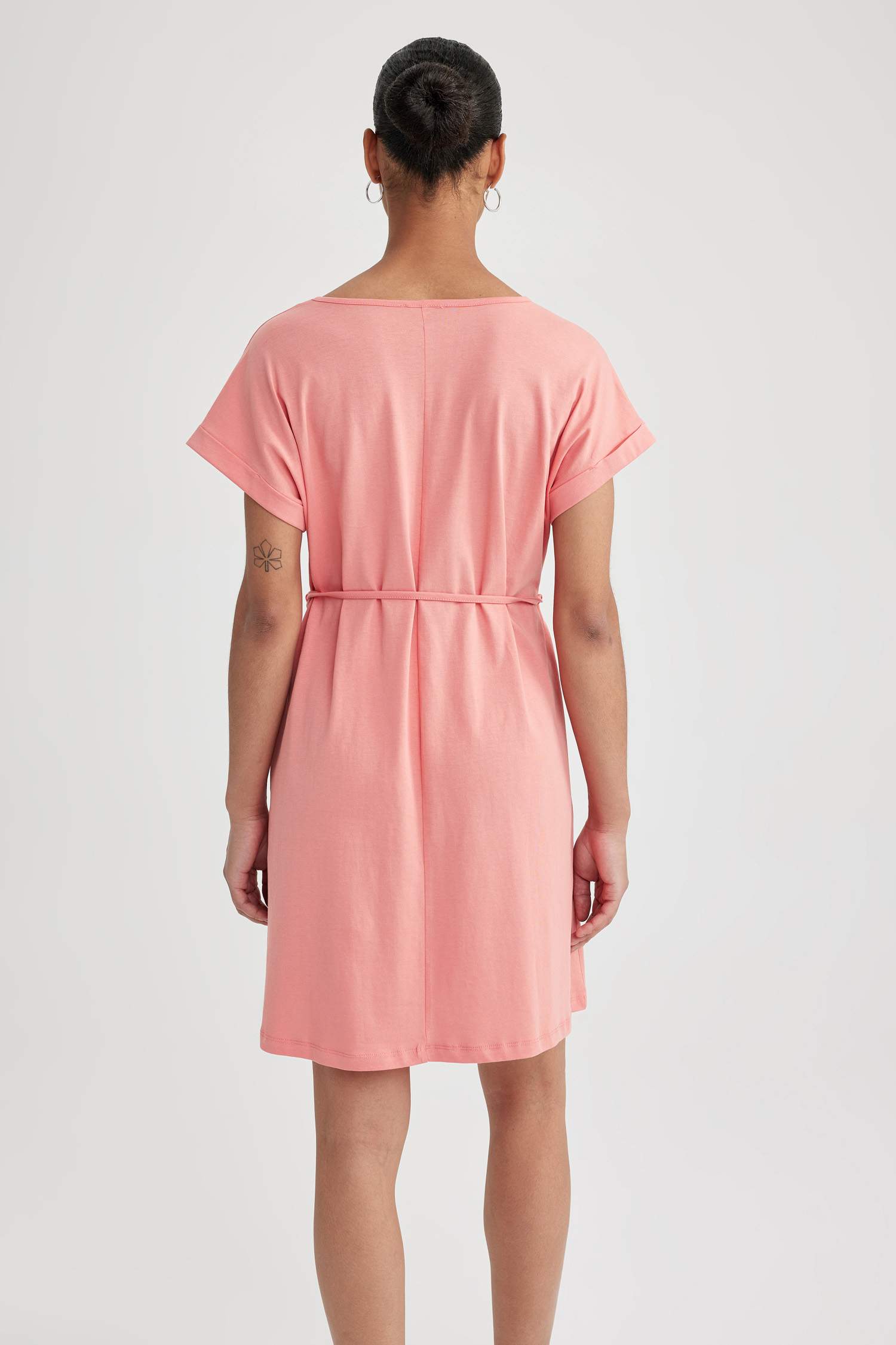 A Cut Crew Neck Dress