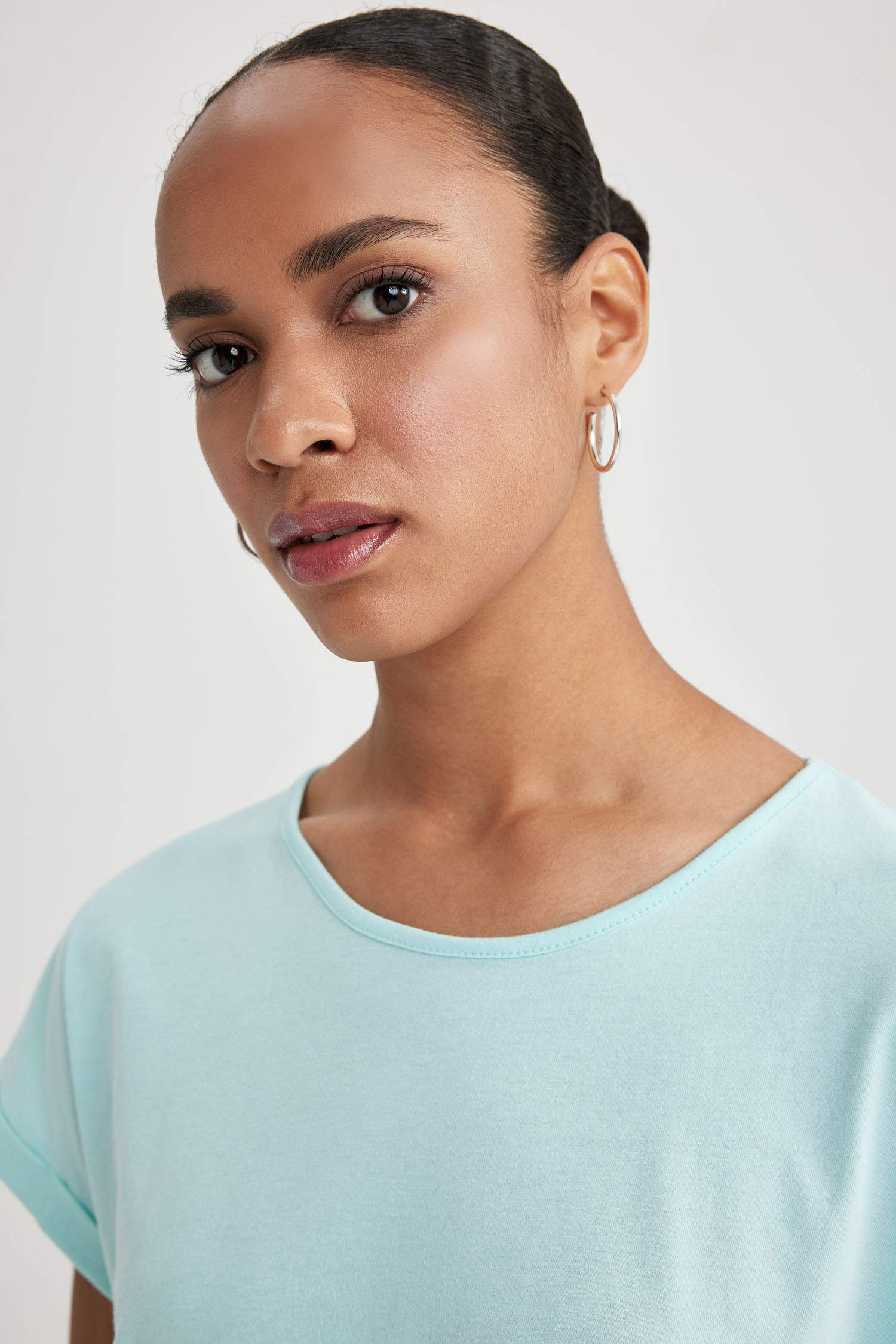 A-Line Crew Neck Cotton Dress