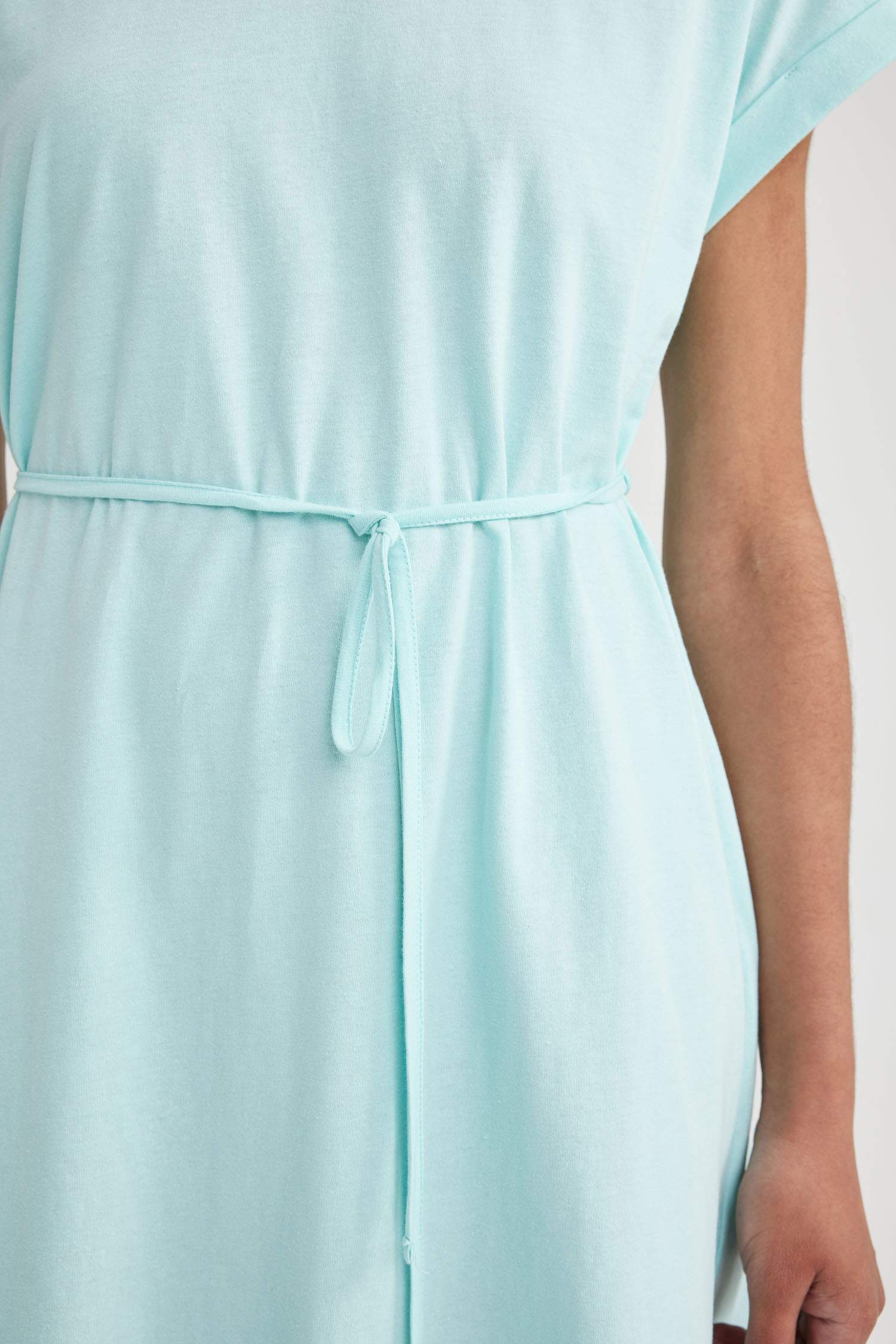 A-Line Crew Neck Cotton Dress