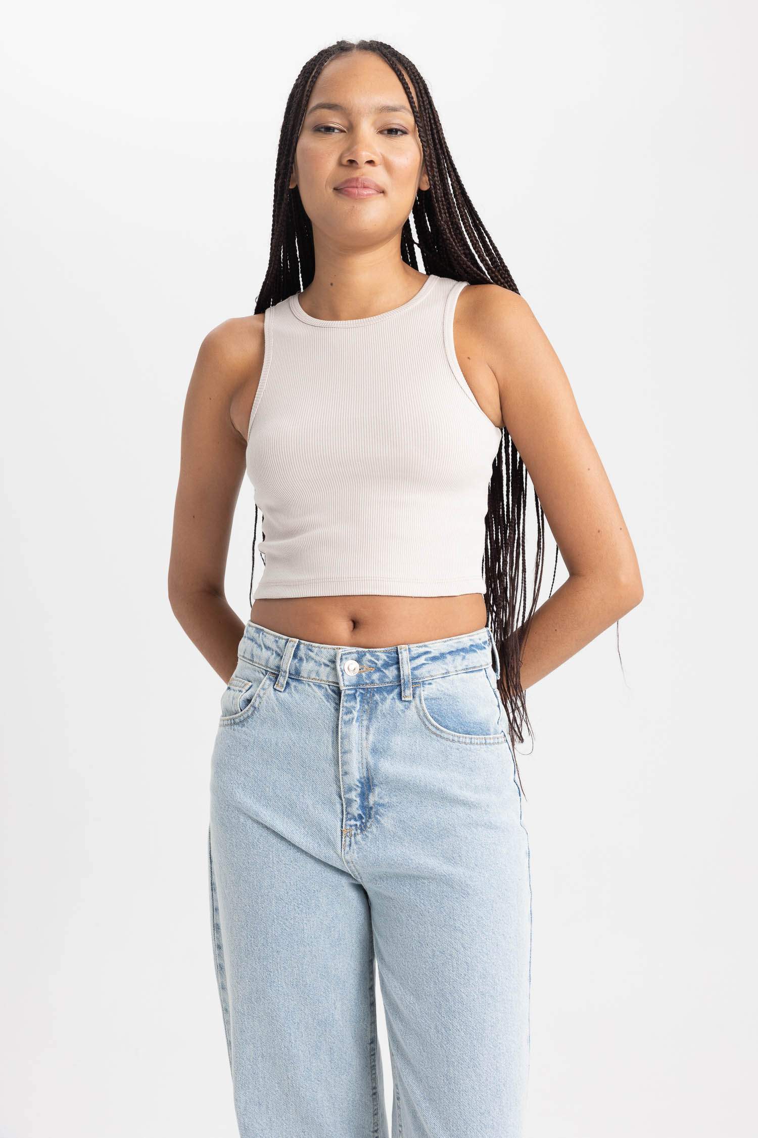 Fitted Halter Neck Tank Top