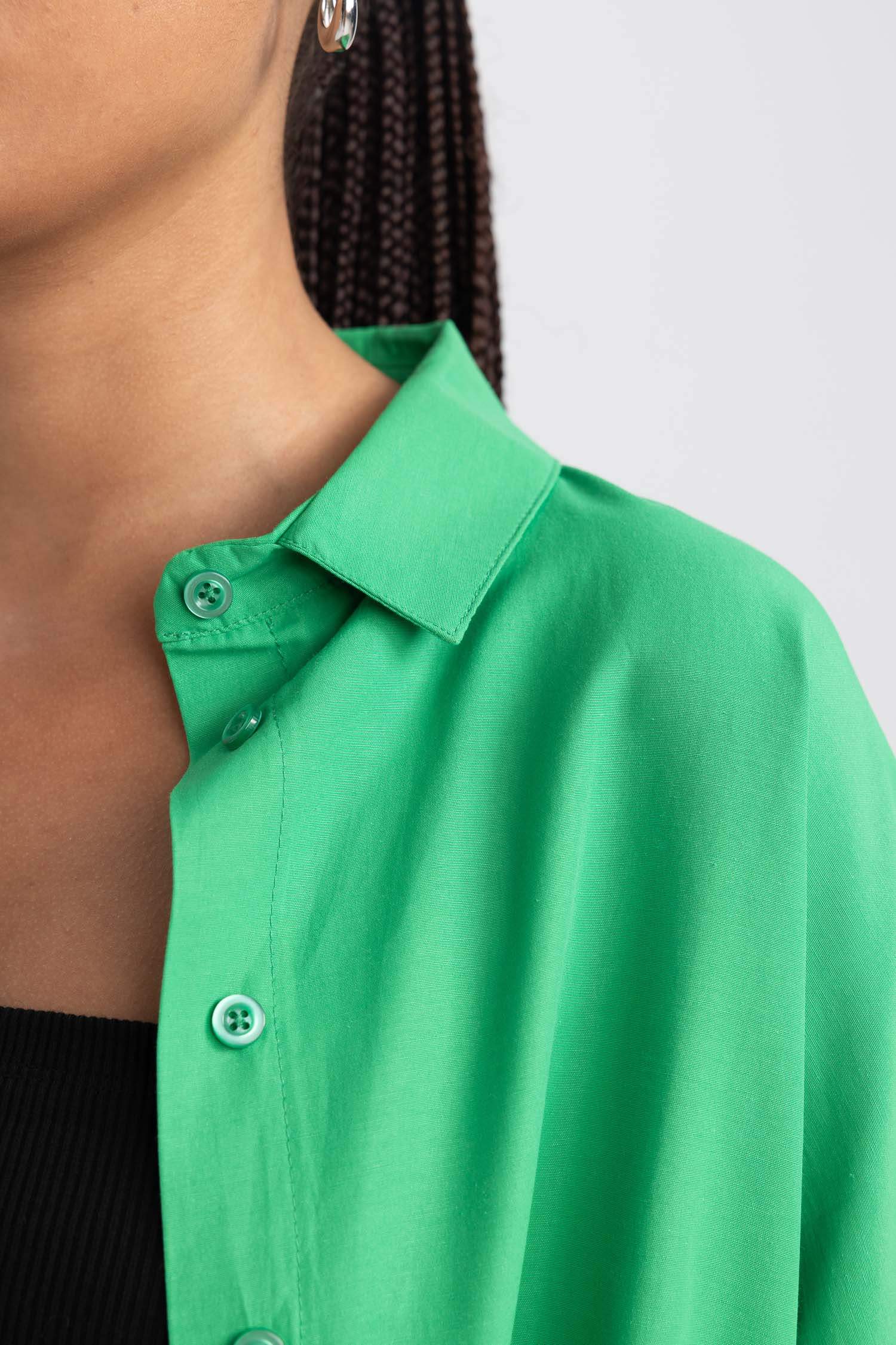 قميص ردن طويل بوبلين اوفر سايز