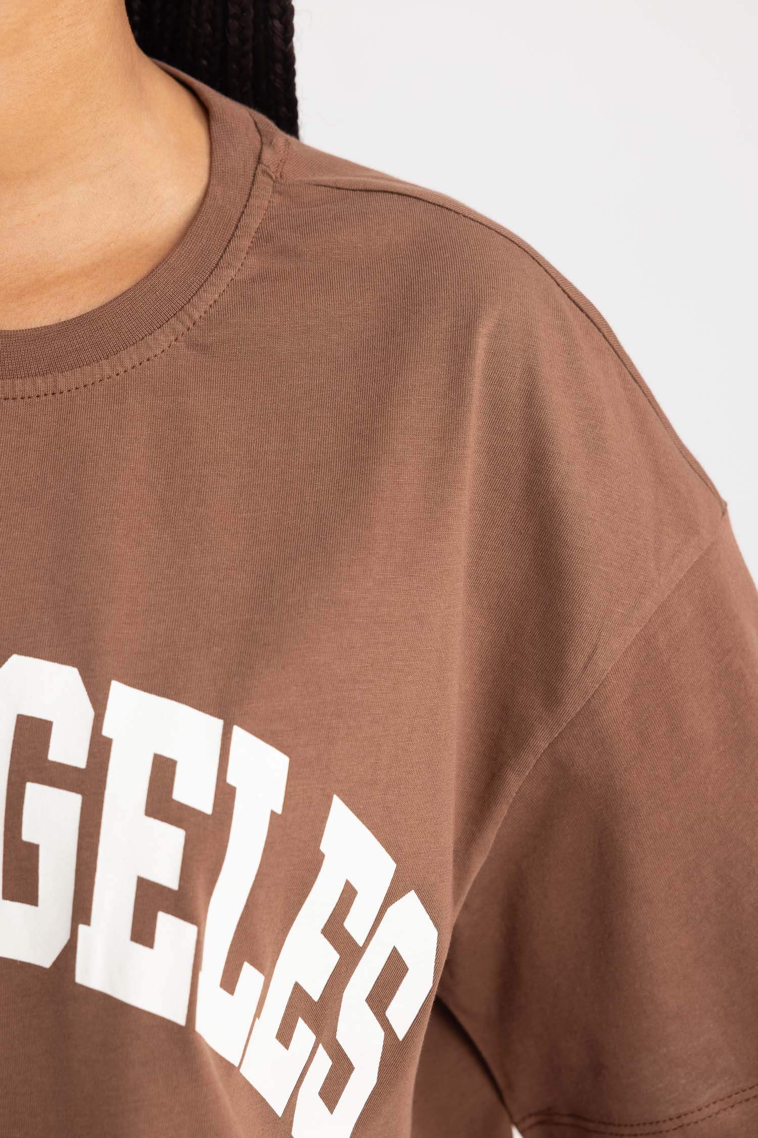 تي شيرت اوفر سايز نص ردن ياخة مستديرة