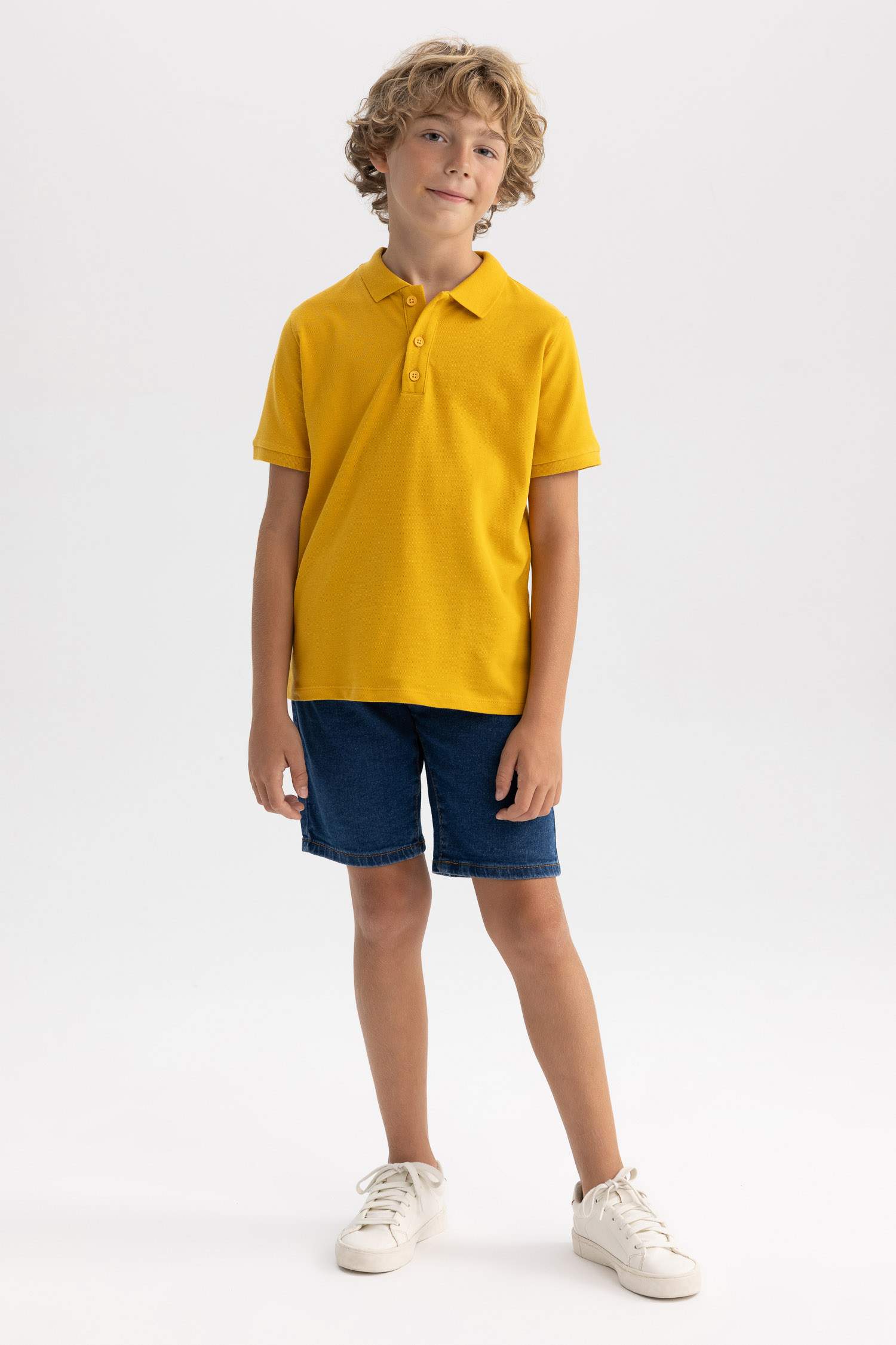 Yellow Boys & Teens Regular Fit Short Sleeve Polo T-Shirt 2851705 | DeFacto