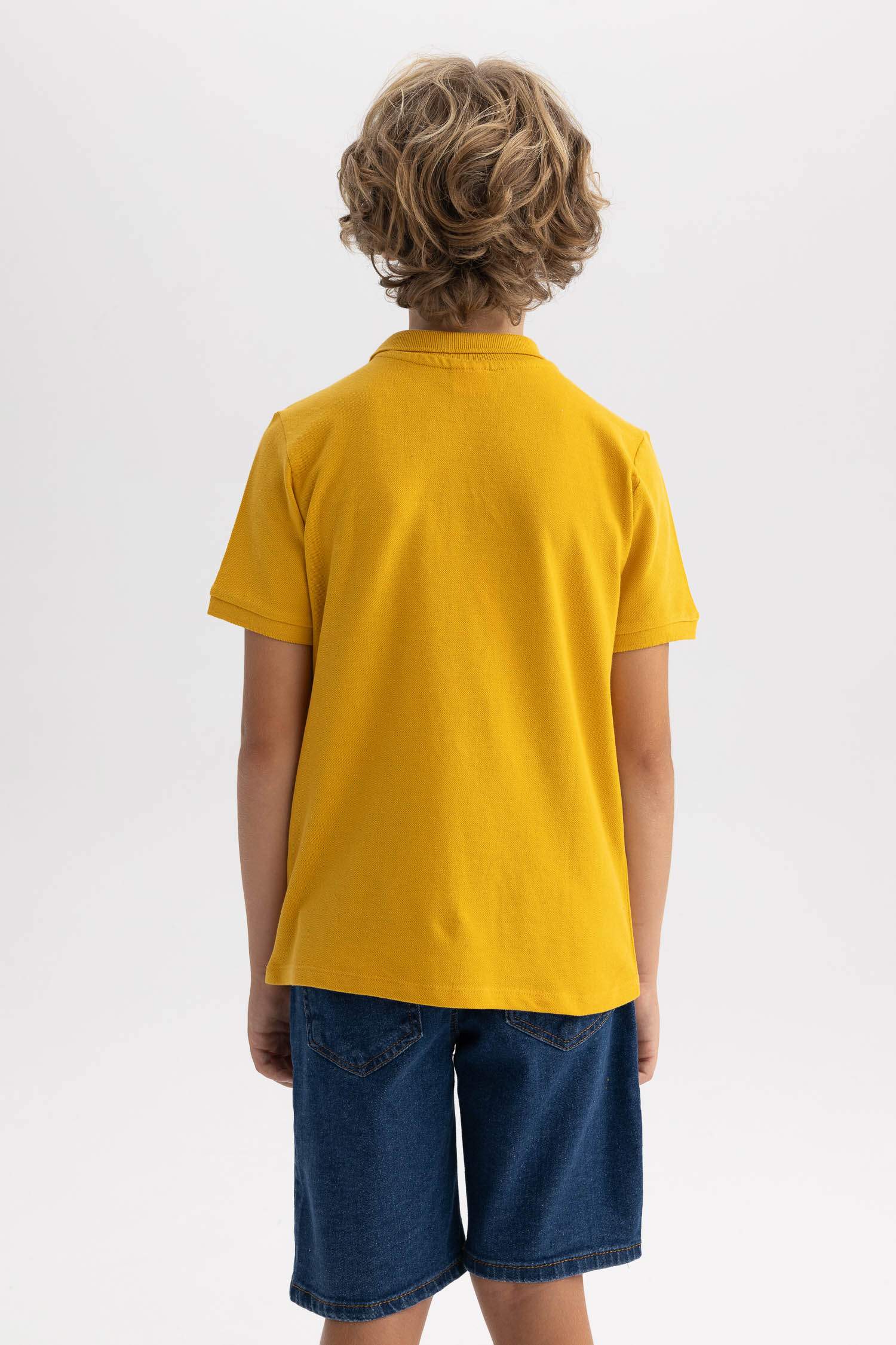 Yellow Boys & Teens Regular Fit Short Sleeve Polo T-Shirt 2851705 | DeFacto