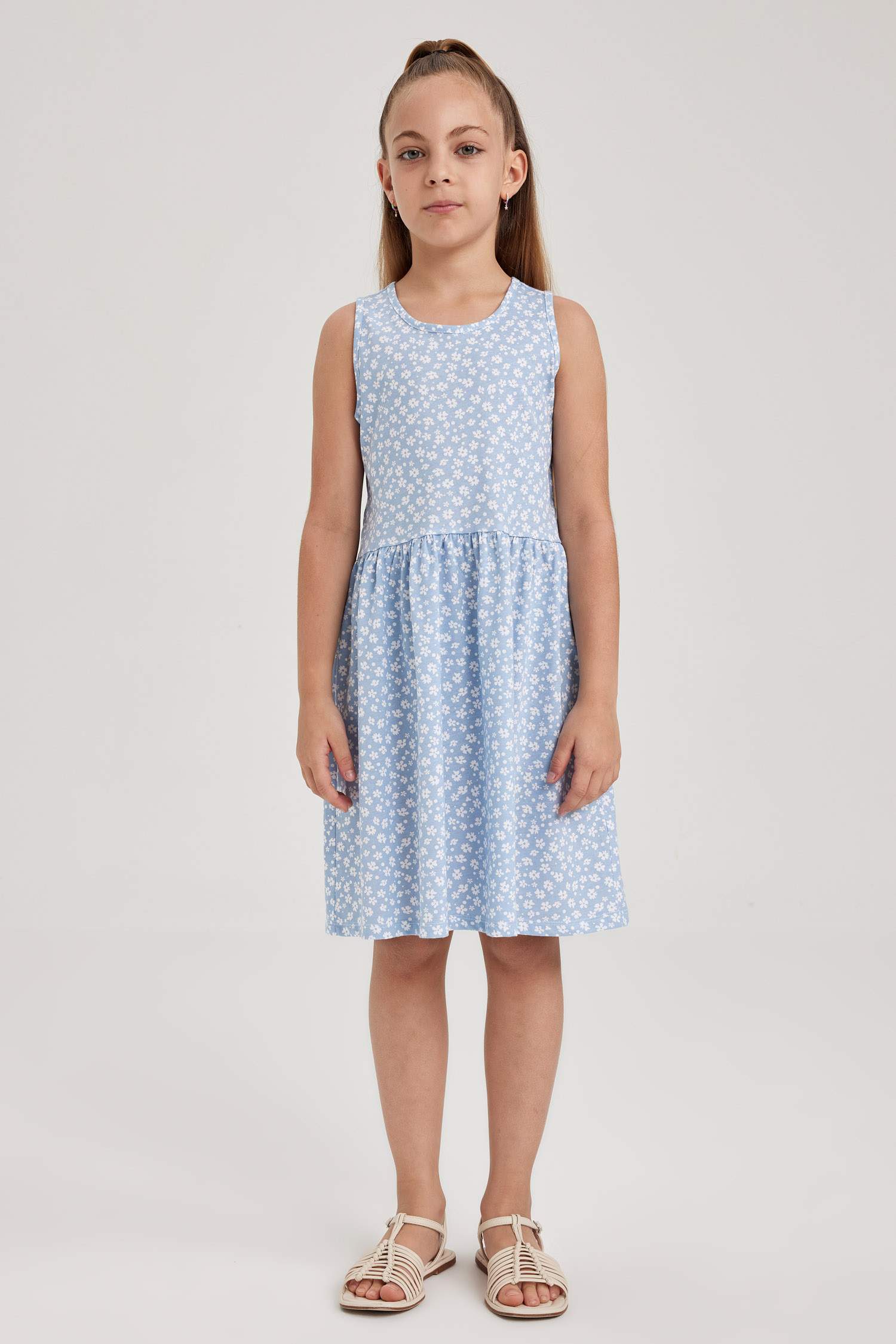 Girl Patterned Cotton Dress
