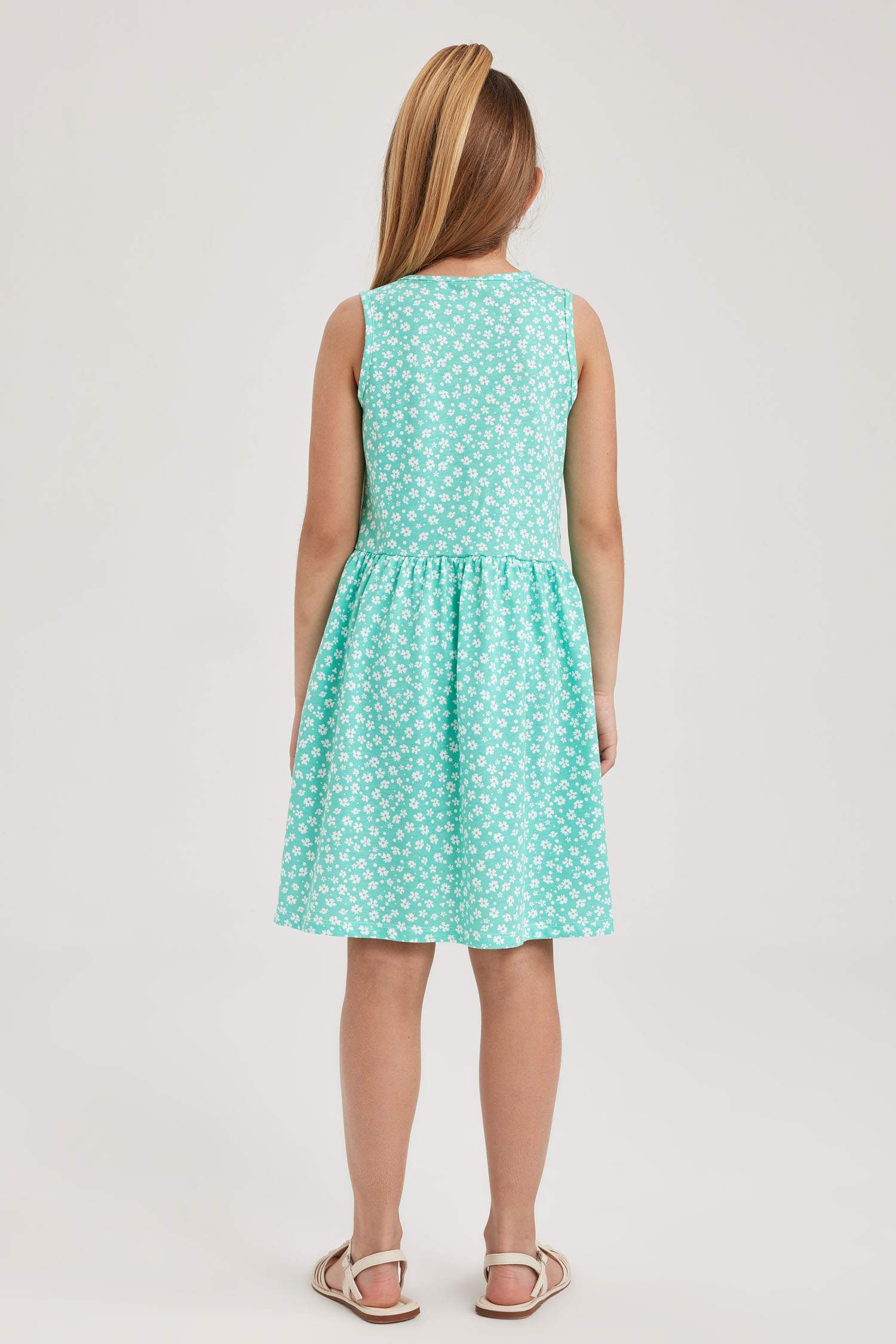 فستان بناتي قطن قصة عادية