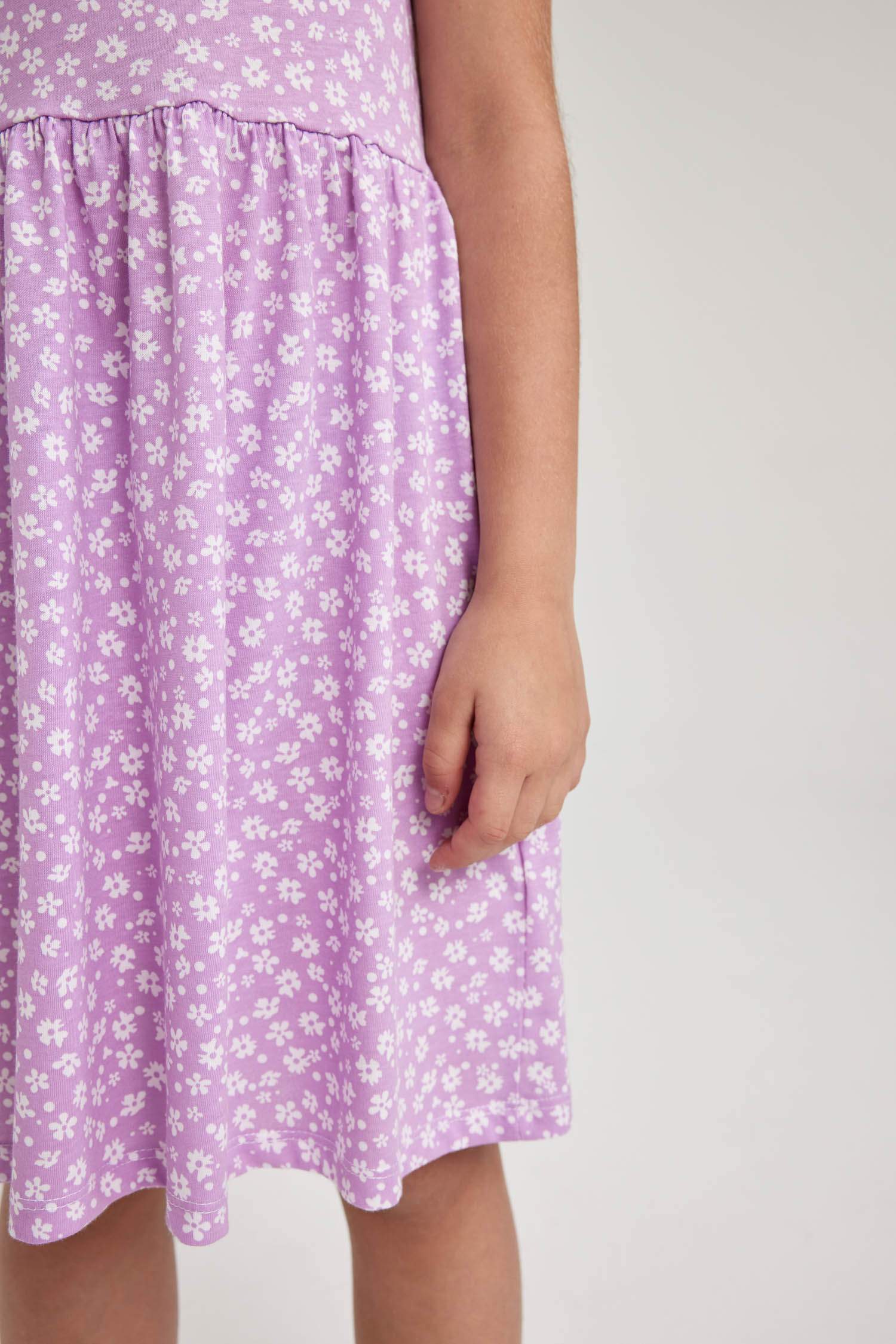 Girl Patterned Cotton Sleeveless Dress