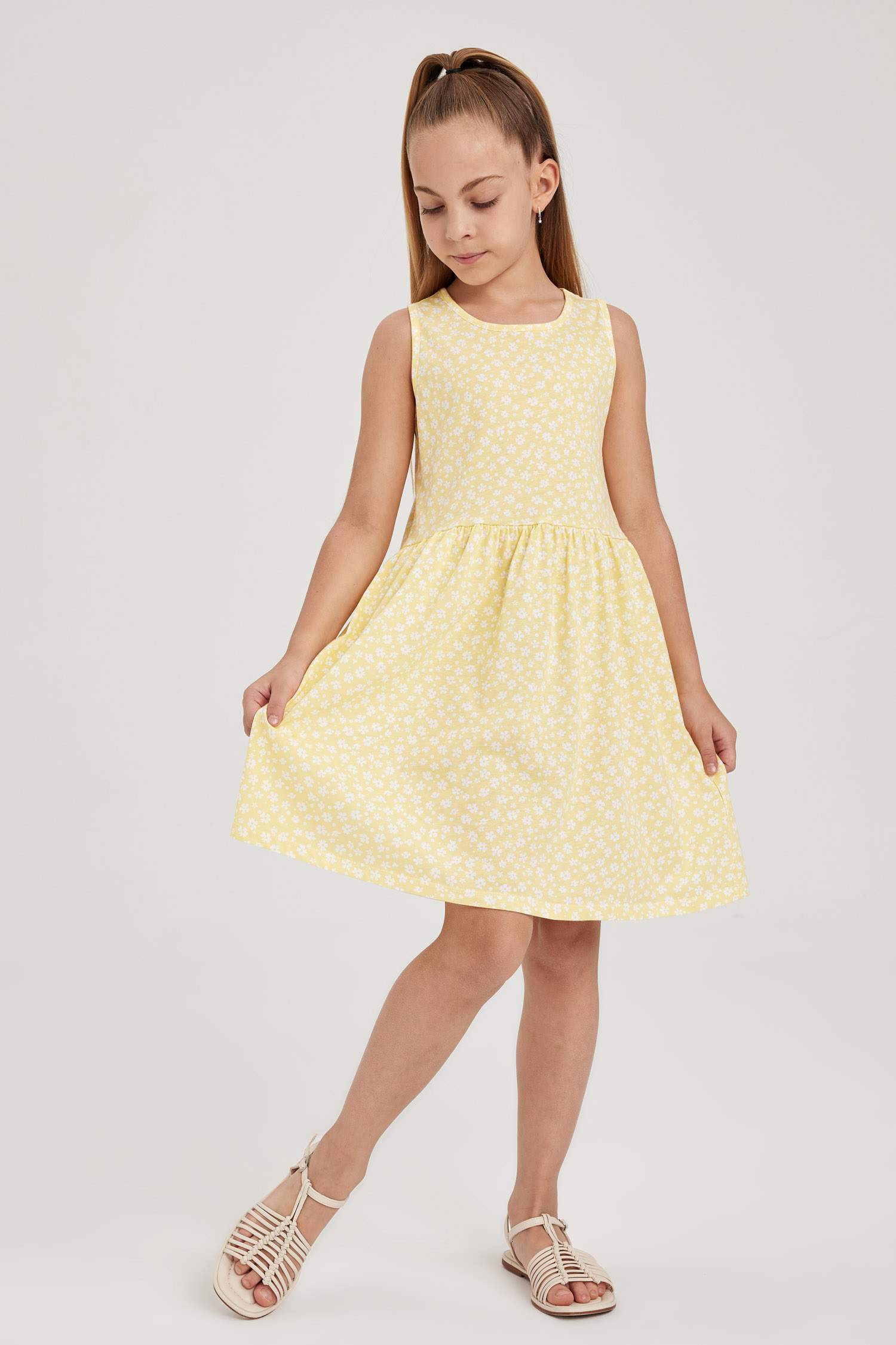 فستان بناتي قطن قصة عادية