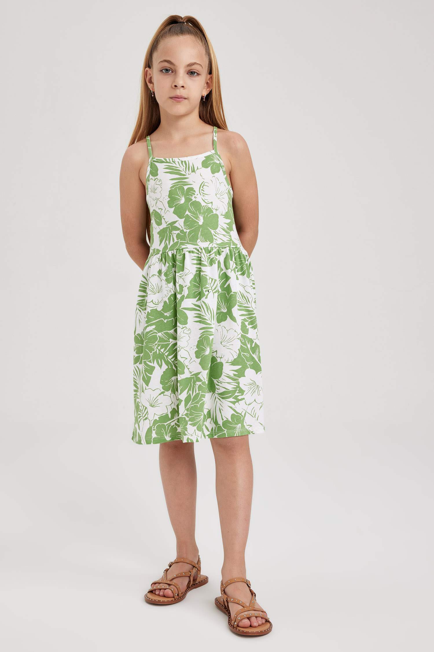 Girl Patterned Cotton Dress