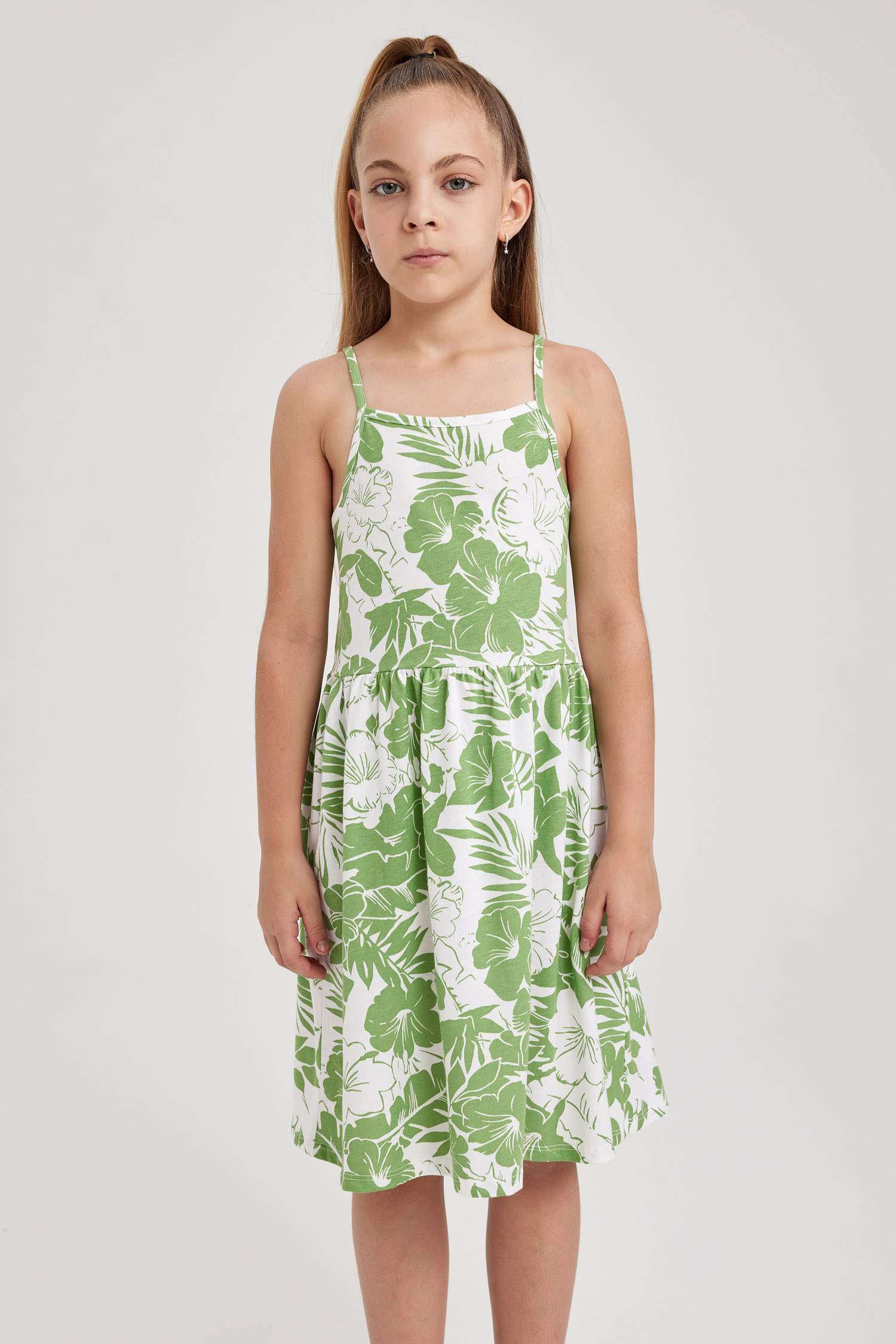 Girl Patterned Cotton Dress