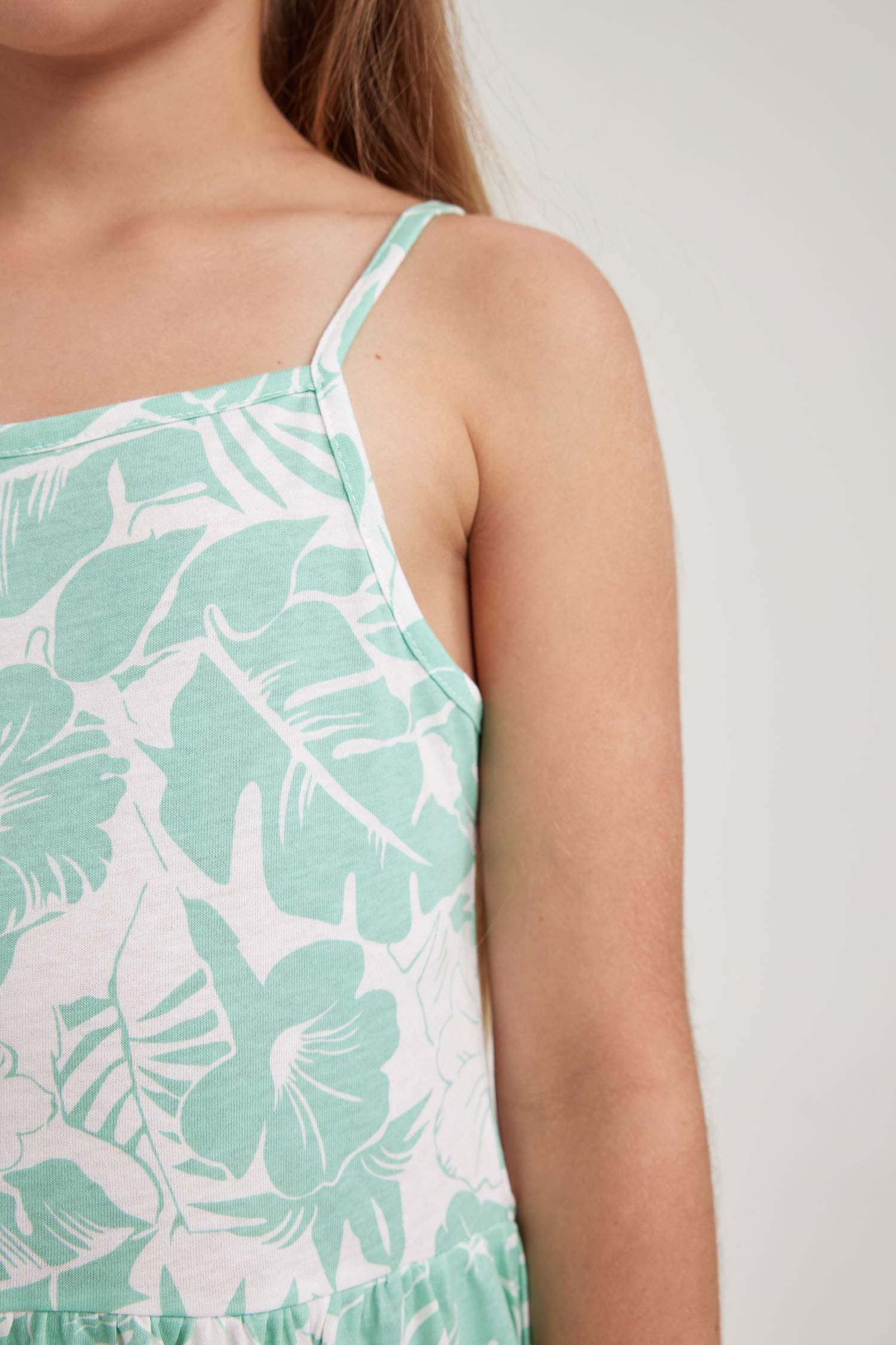 فستان بناتي قطن فلورال قصة عادية