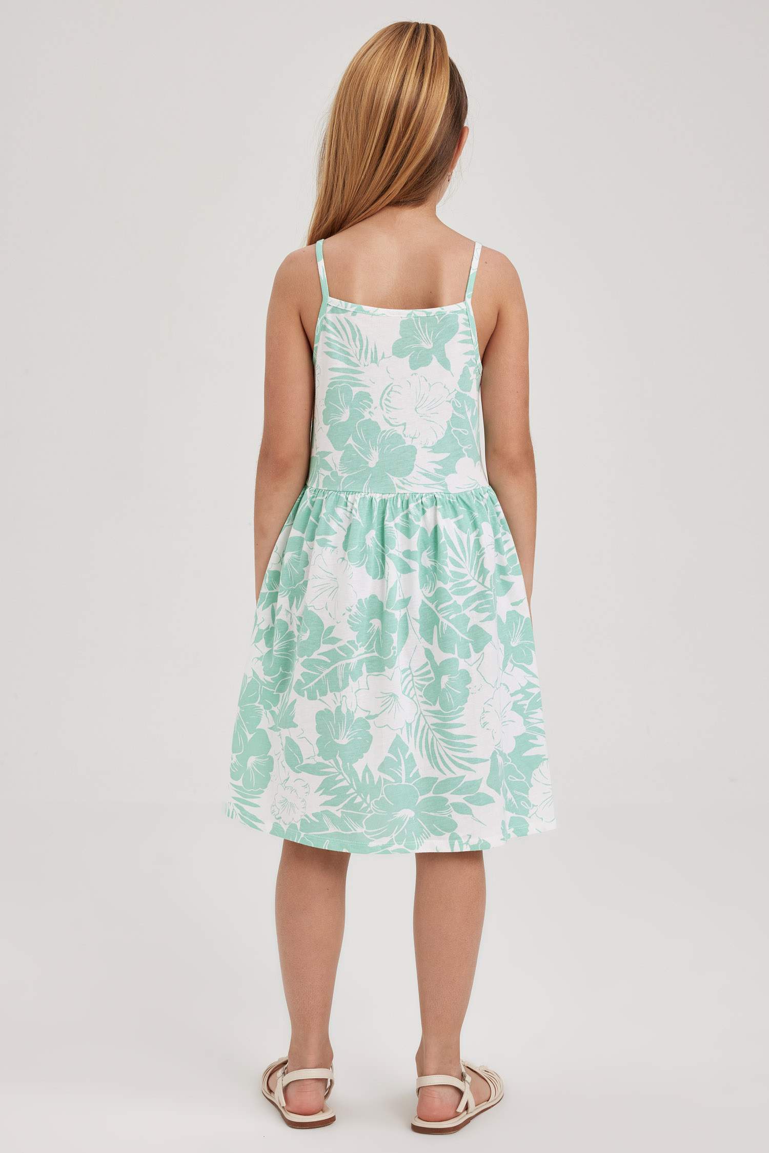 فستان بناتي قطن فلورال قصة عادية