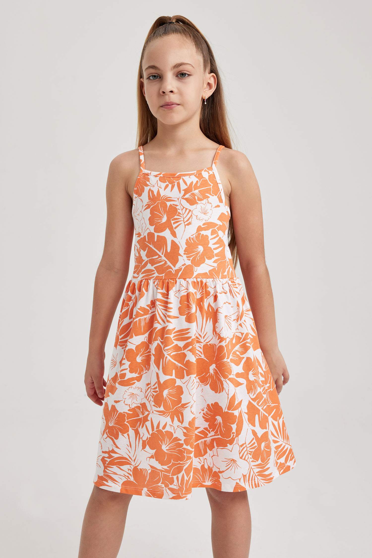 Girl Patterned Cotton Dress