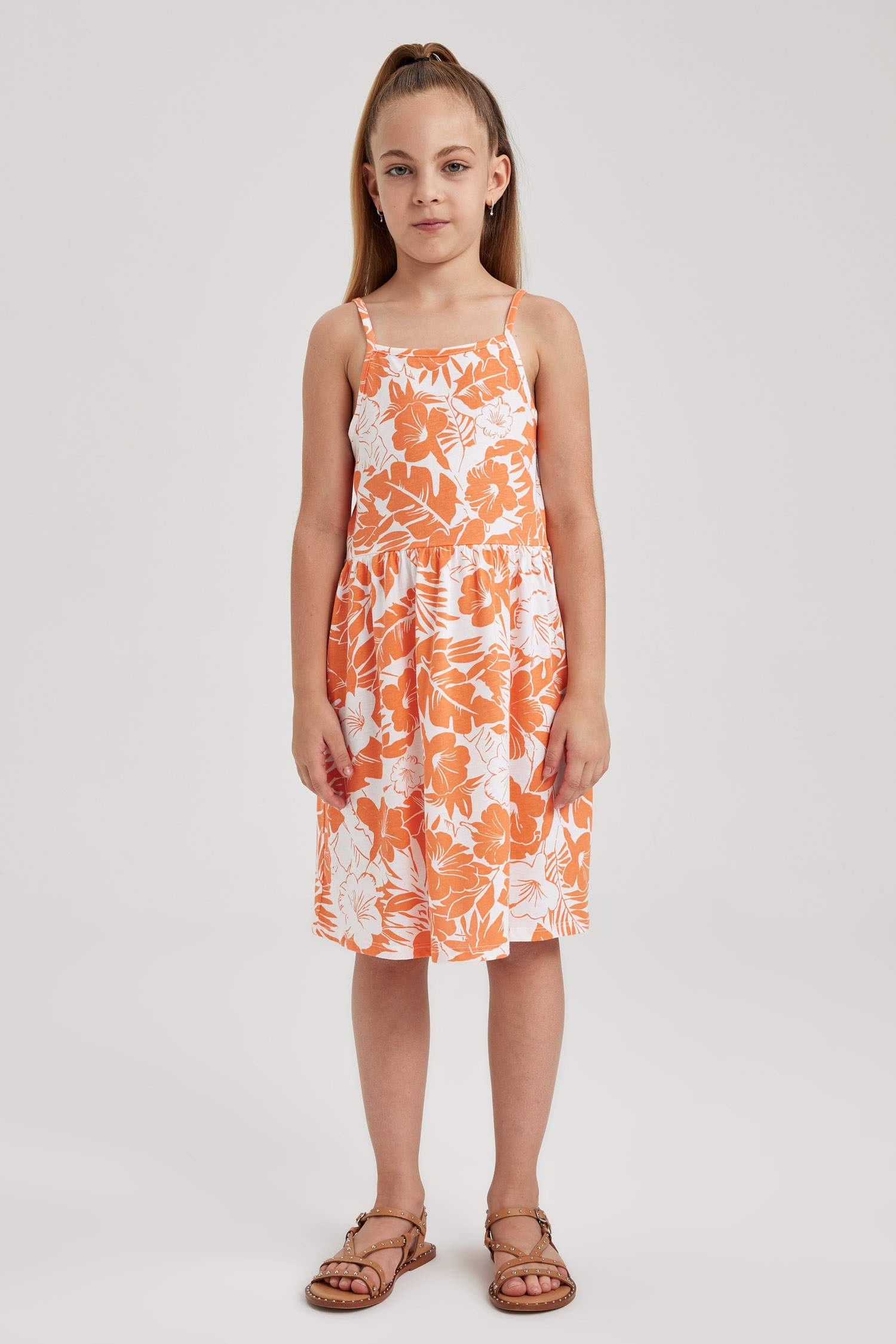 Girl Patterned Cotton Dress