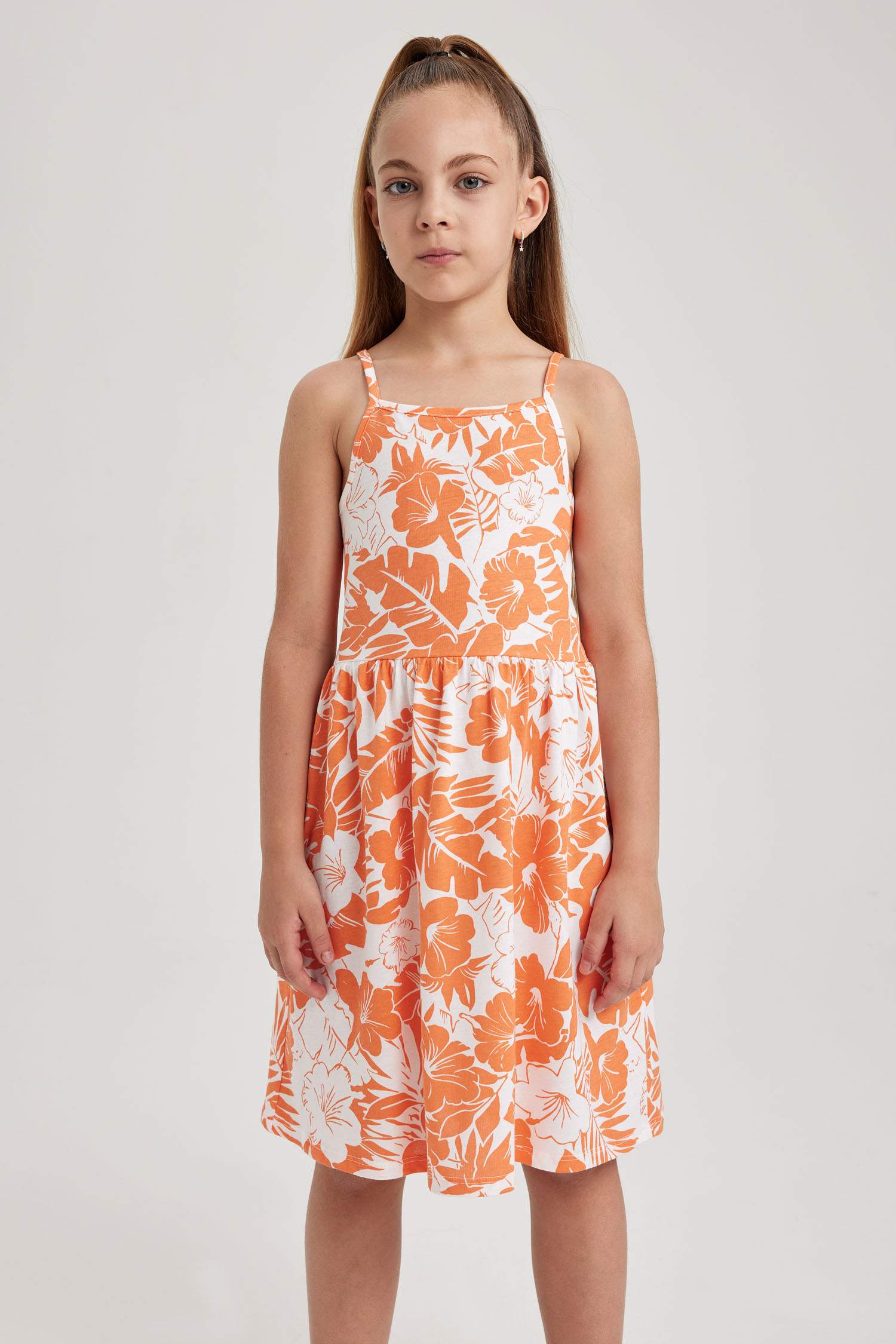 Girl Patterned Cotton Dress