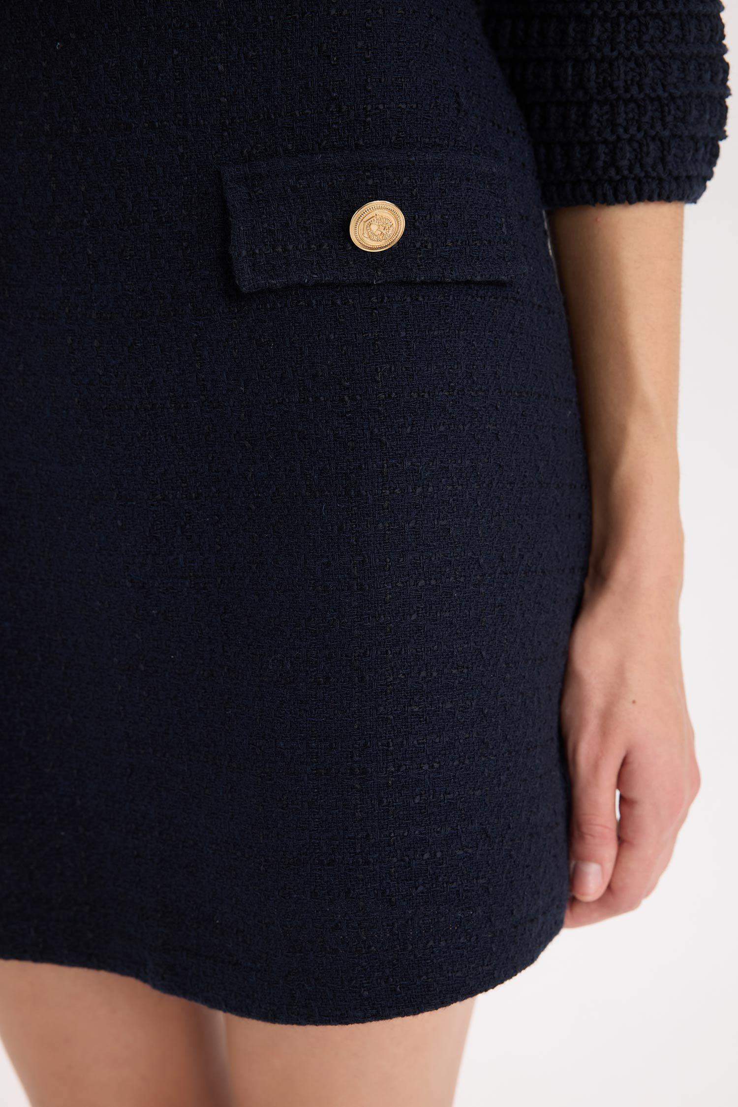 A Cut Lined Normal Waist Mini Skirt