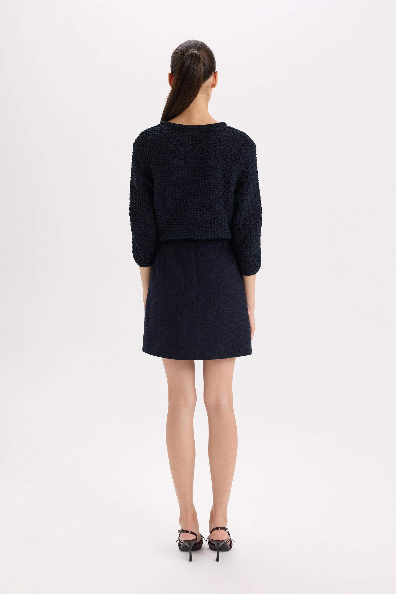 A Cut Lined Normal Waist Mini Skirt