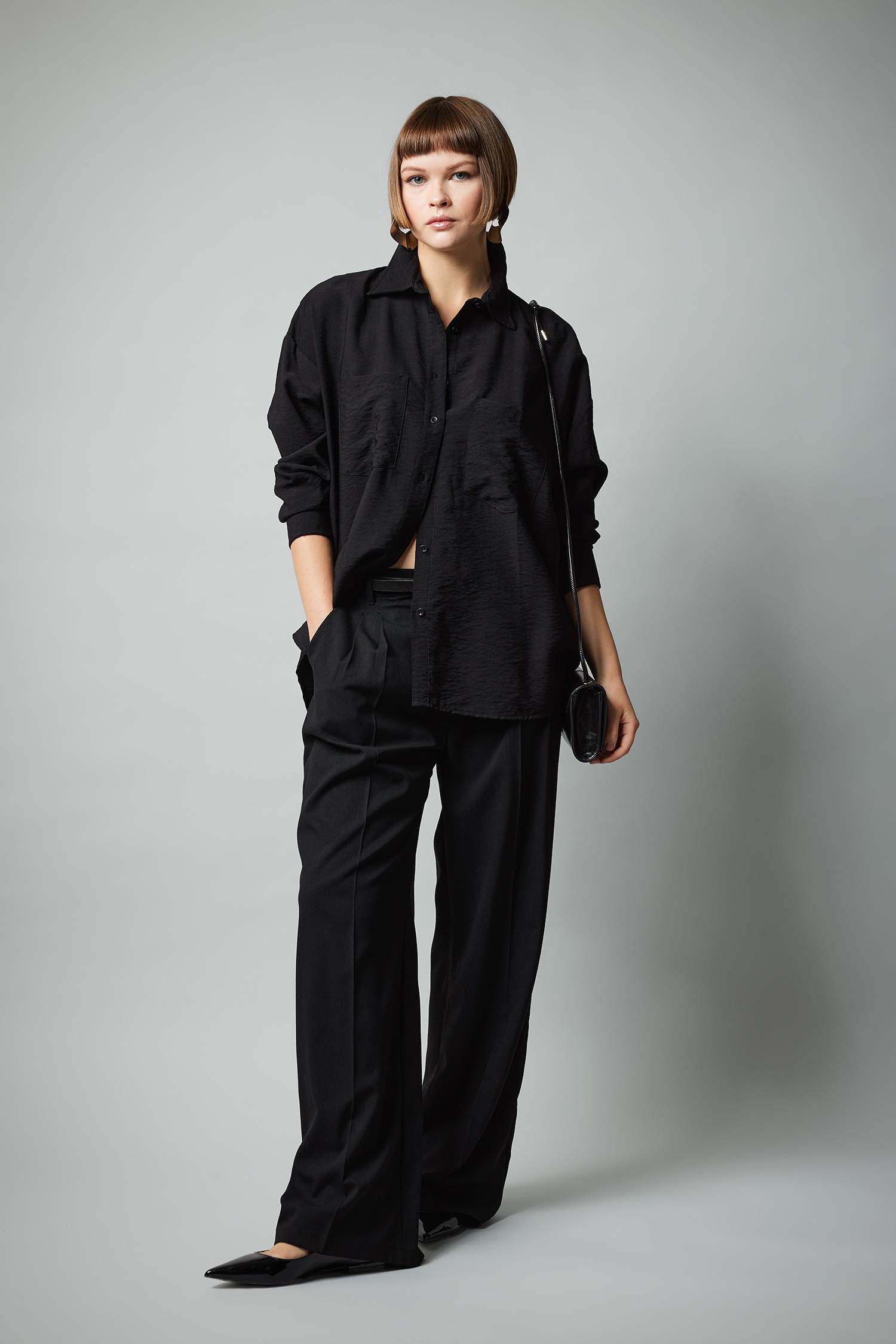 үлкен пішім Ұзын жеңді көйлек