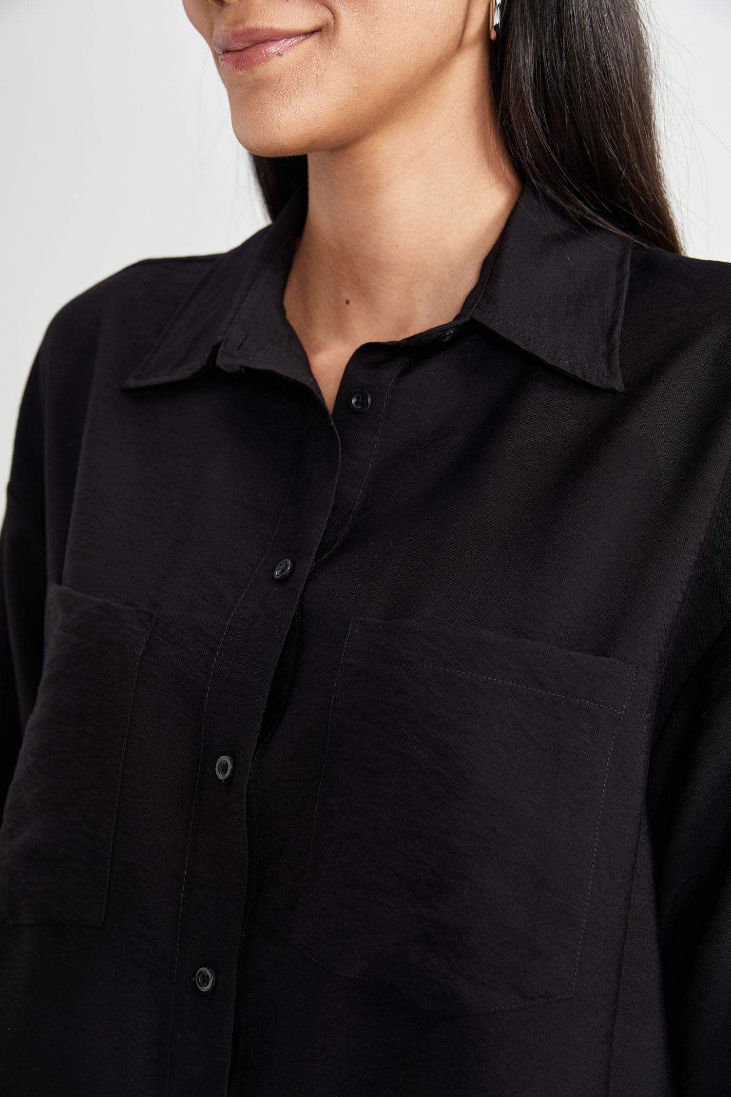 үлкен пішім Ұзын жеңді көйлек