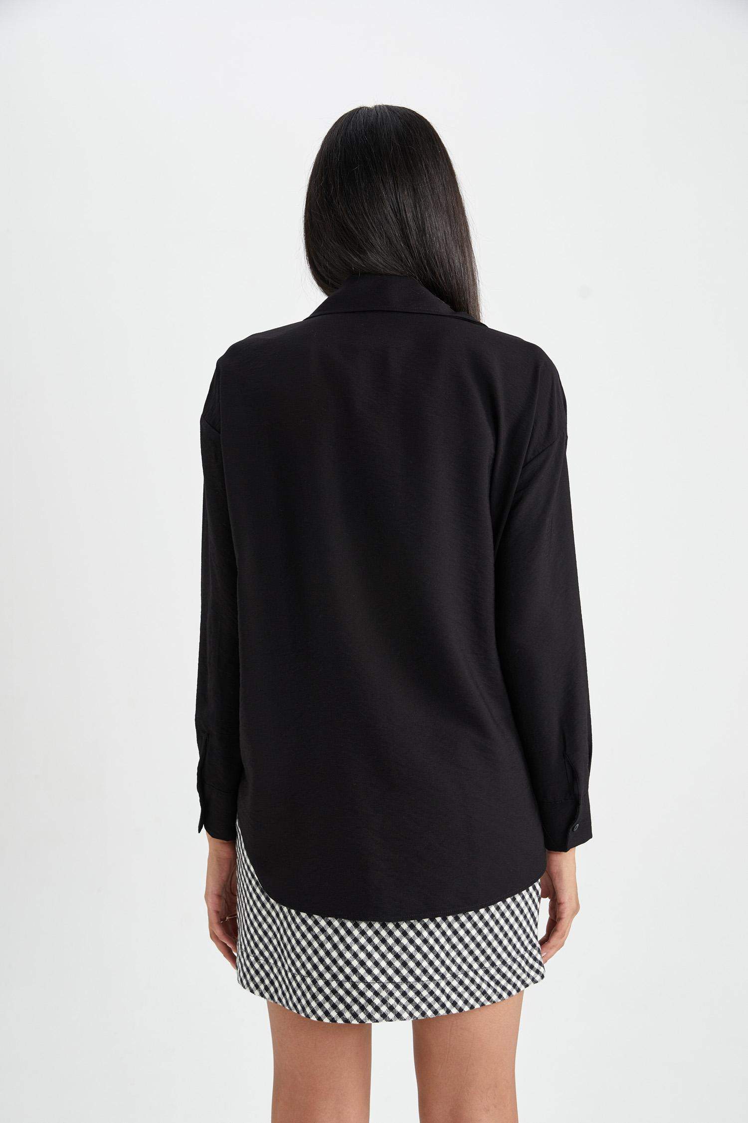 үлкен пішім Ұзын жеңді көйлек