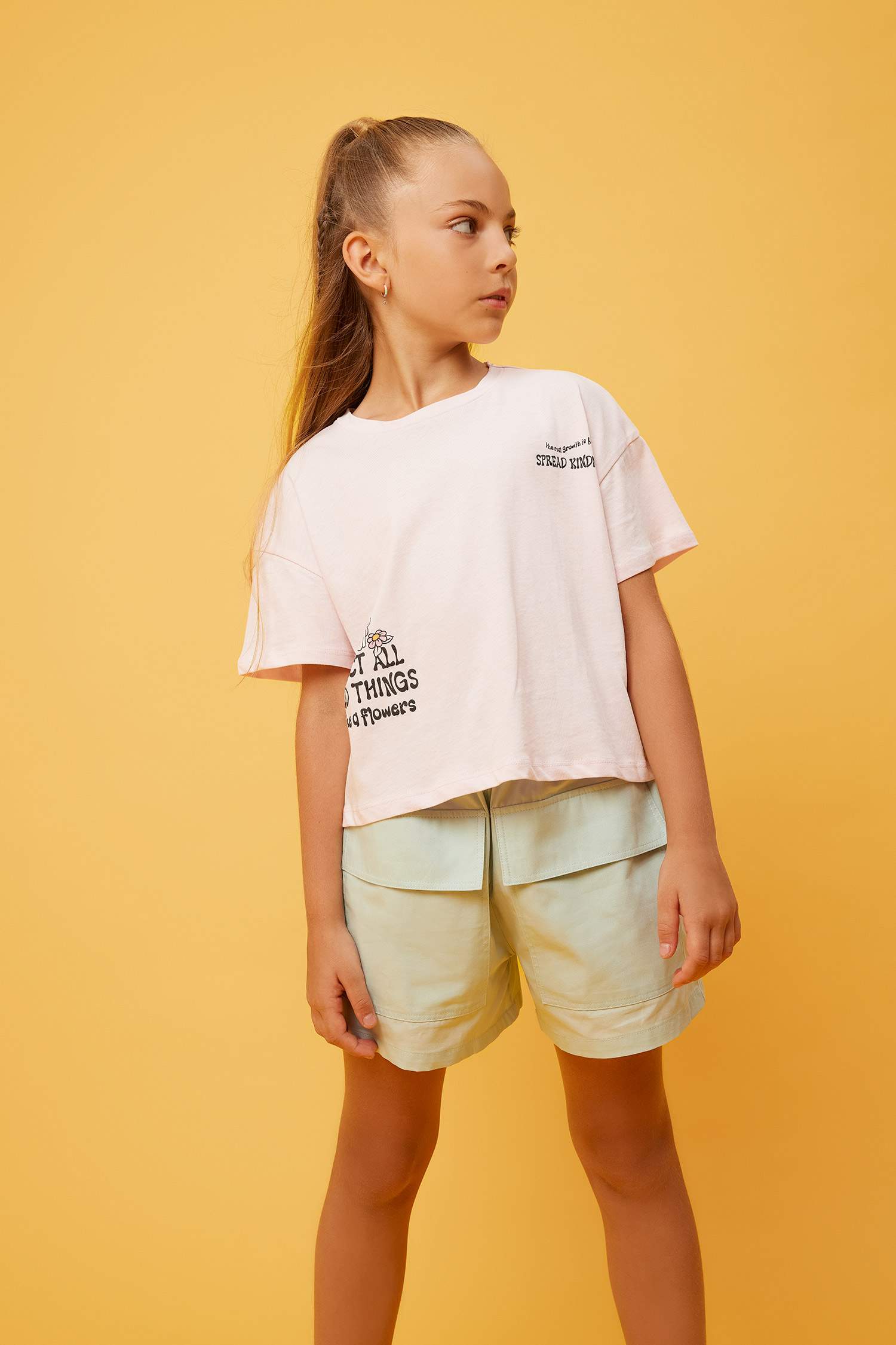 Kız Çocuk Kargo Fit Pamuklu Şort