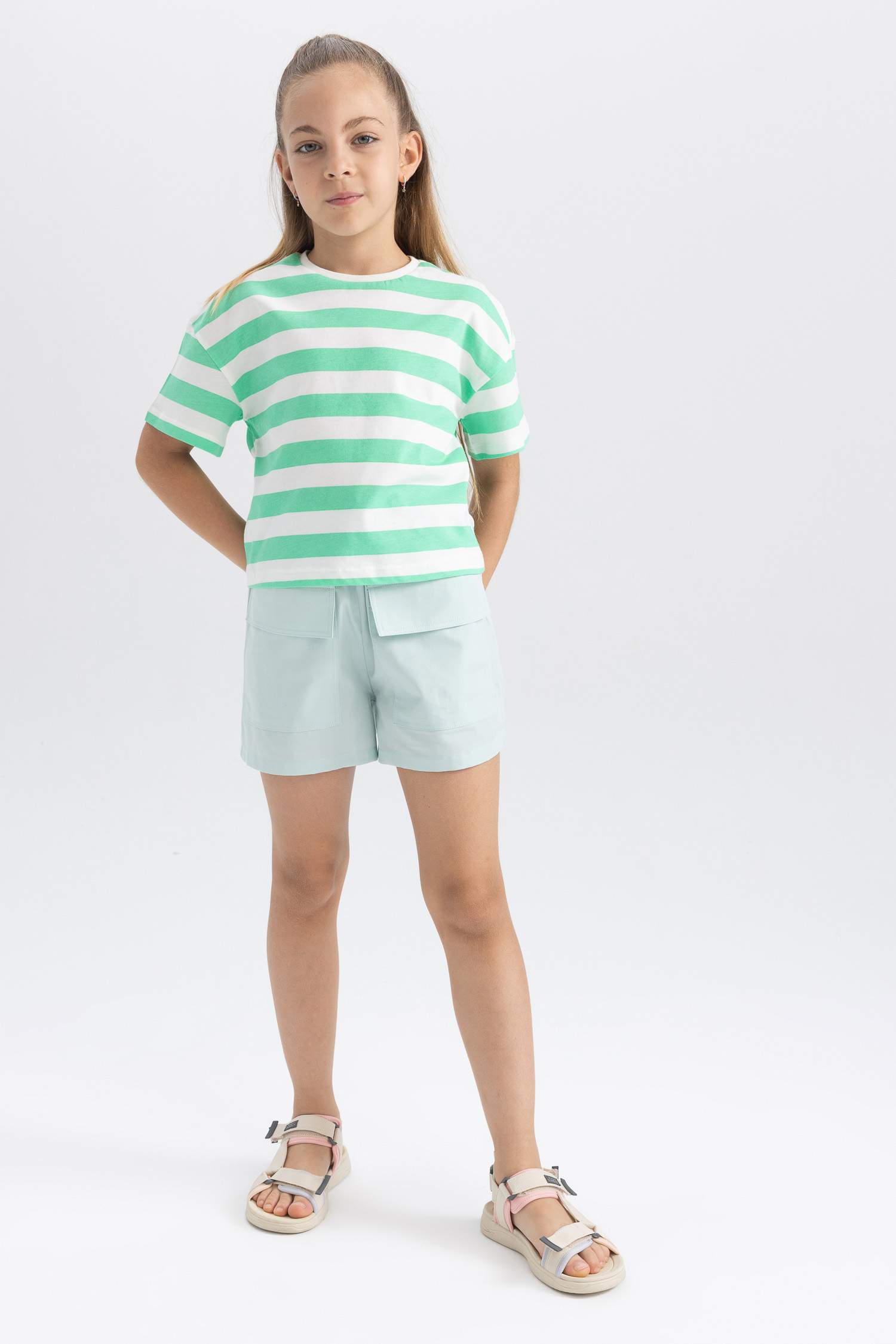 Kız Çocuk Kargo Fit Pamuklu Şort