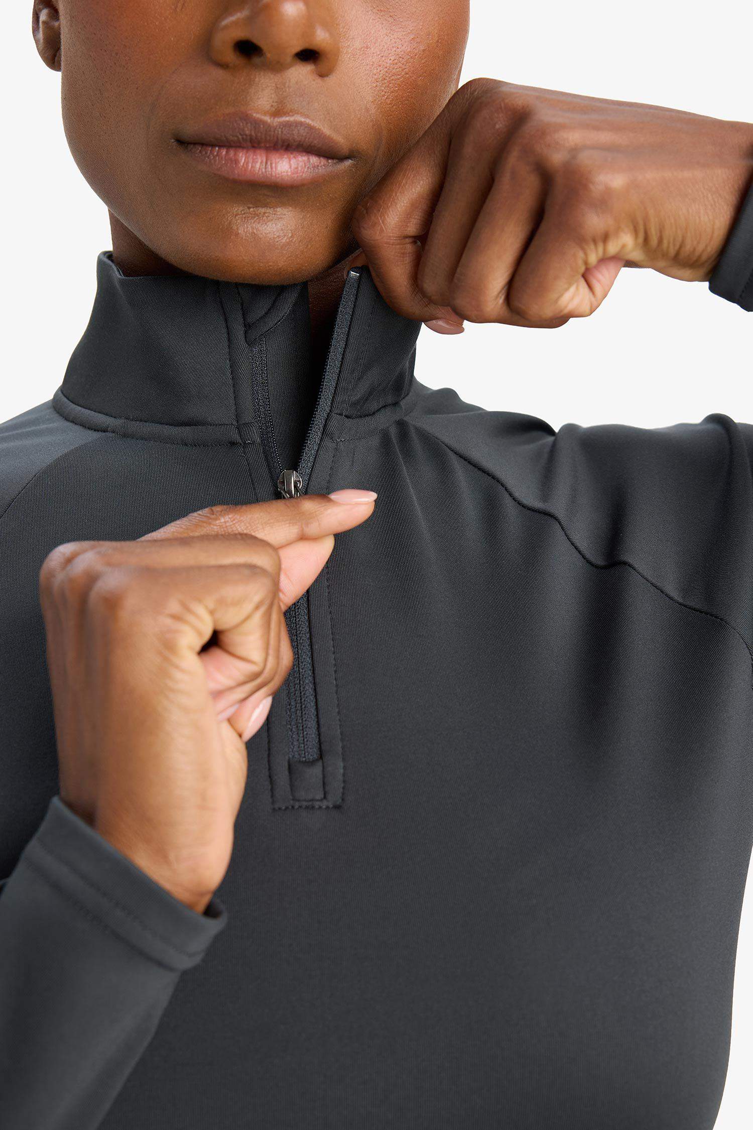 DeFactoFit Standard Fit Zippered Sports T-Shirt