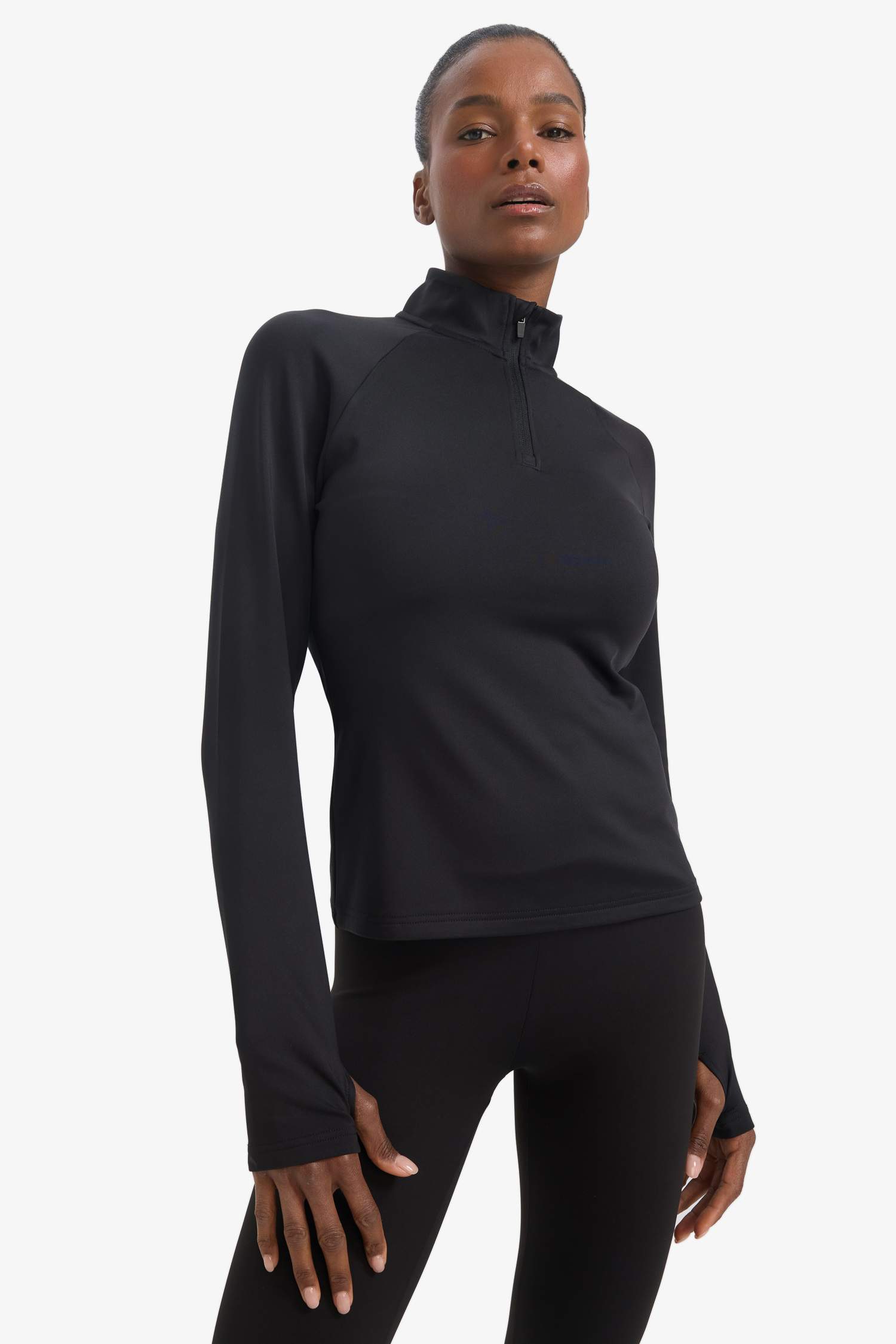 DeFactoFit Standart Fit Dik Yaka Fermuarlı İçi Yumuşak Tüylü Sporcu Uzun Kollu Tişört