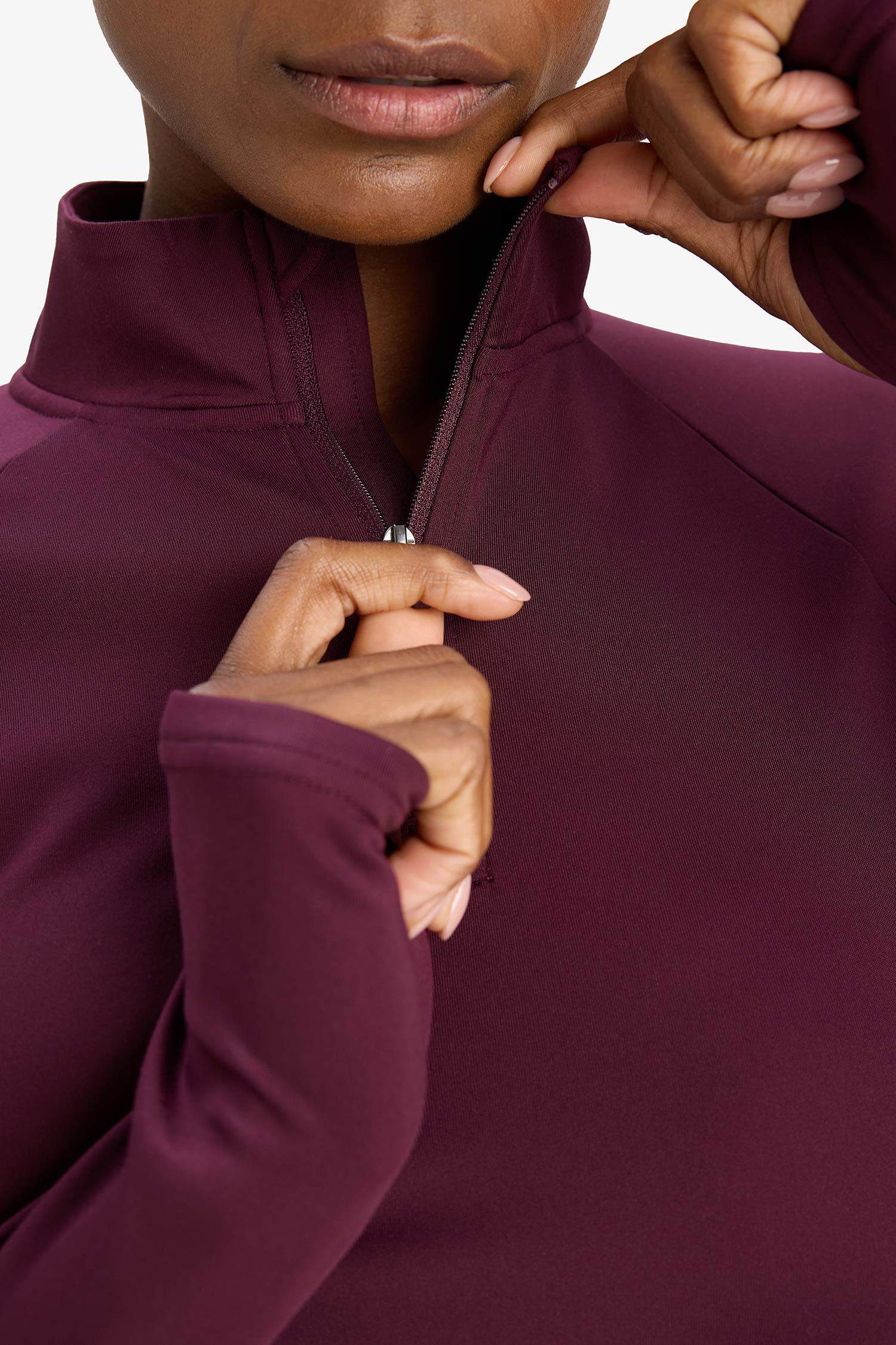 DeFactoFit Standart Fit Dik Yaka Fermuarlı İçi Yumuşak Tüylü Sporcu Uzun Kollu Tişört