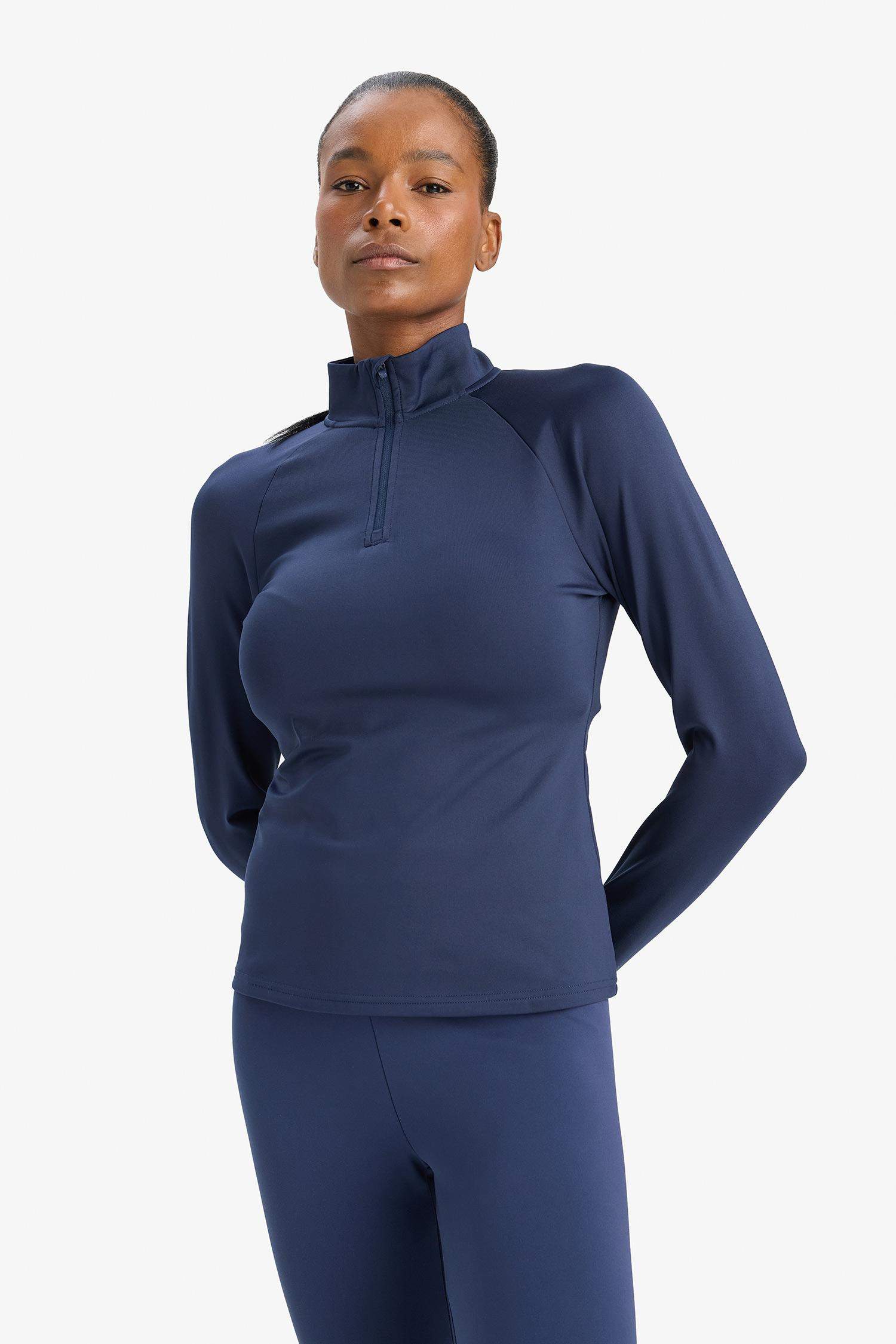 DeFactoFit Standart Fit Dik Yaka Fermuarlı İçi Yumuşak Tüylü Sporcu Uzun Kollu Tişört