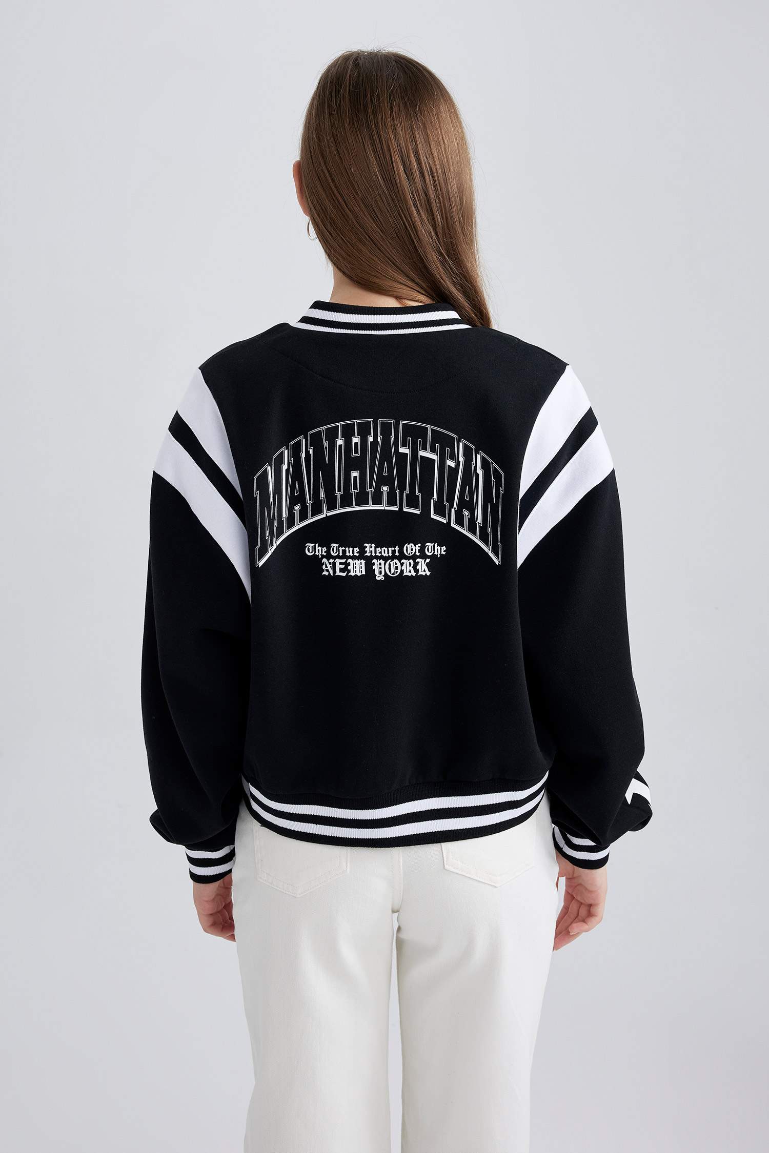 Varsity Crop Sweatshirt NY Yankees Black