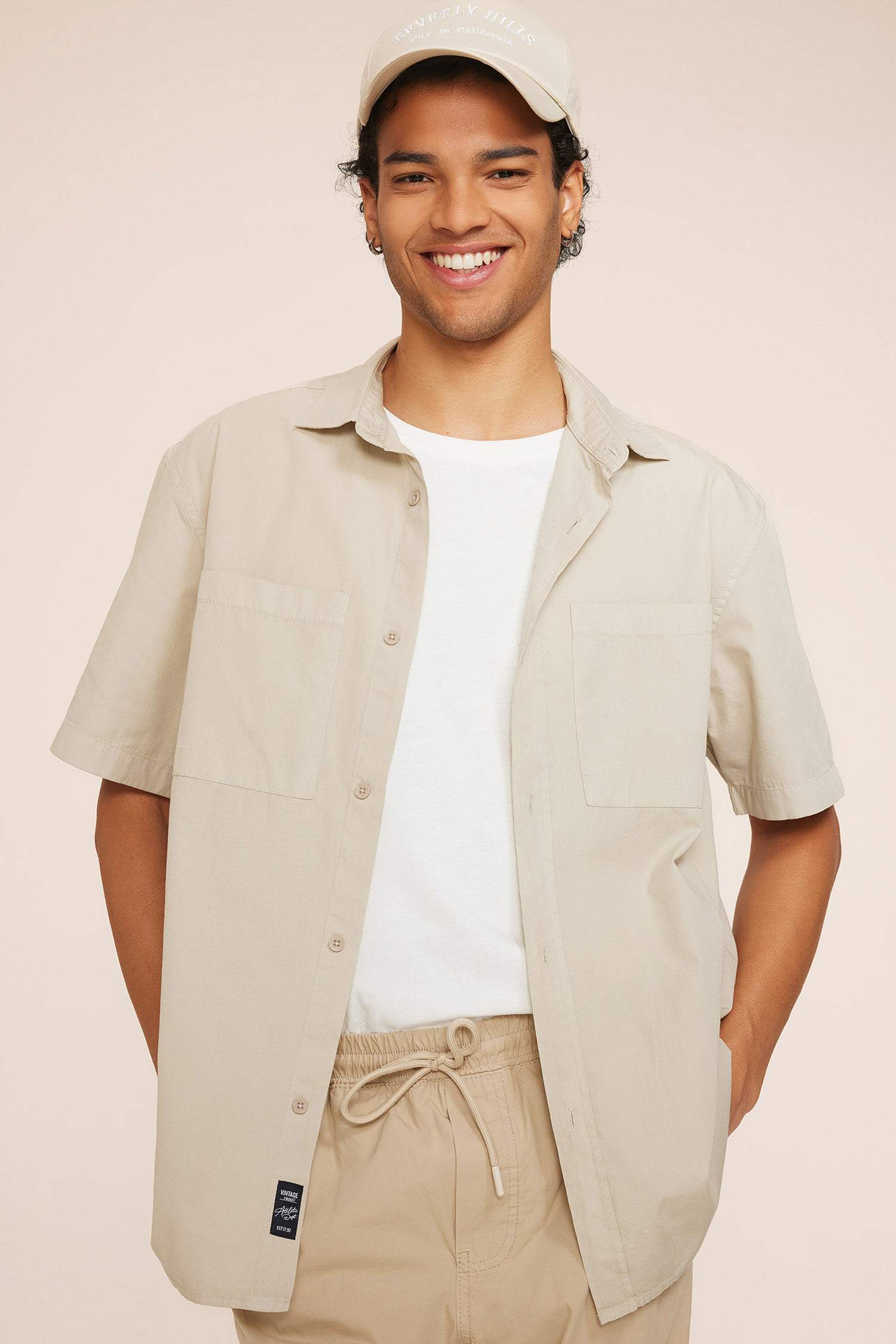 Рубашка свободного кроя из хлопка