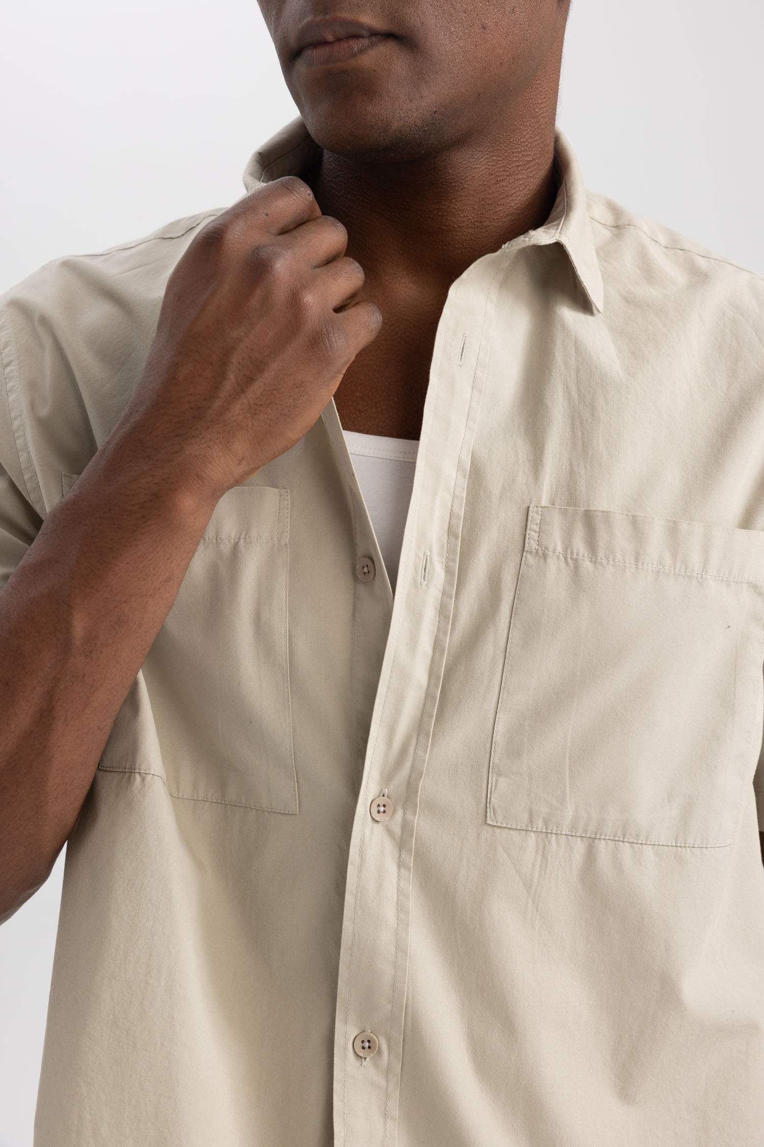 Рубашка свободного кроя из хлопка