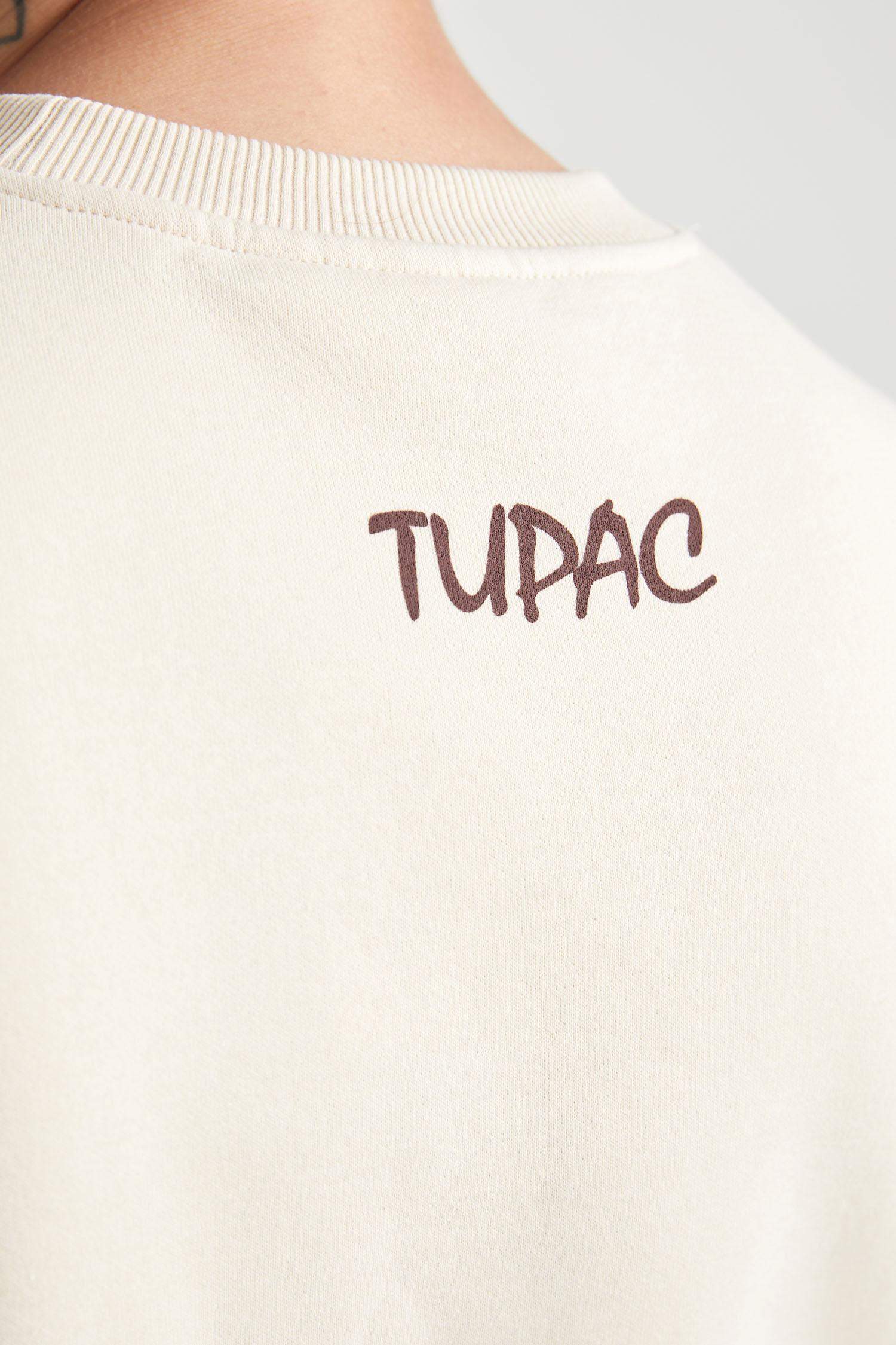 Світшот боксі фіт з круглим вирізом Tupac з принтом для чоловіків