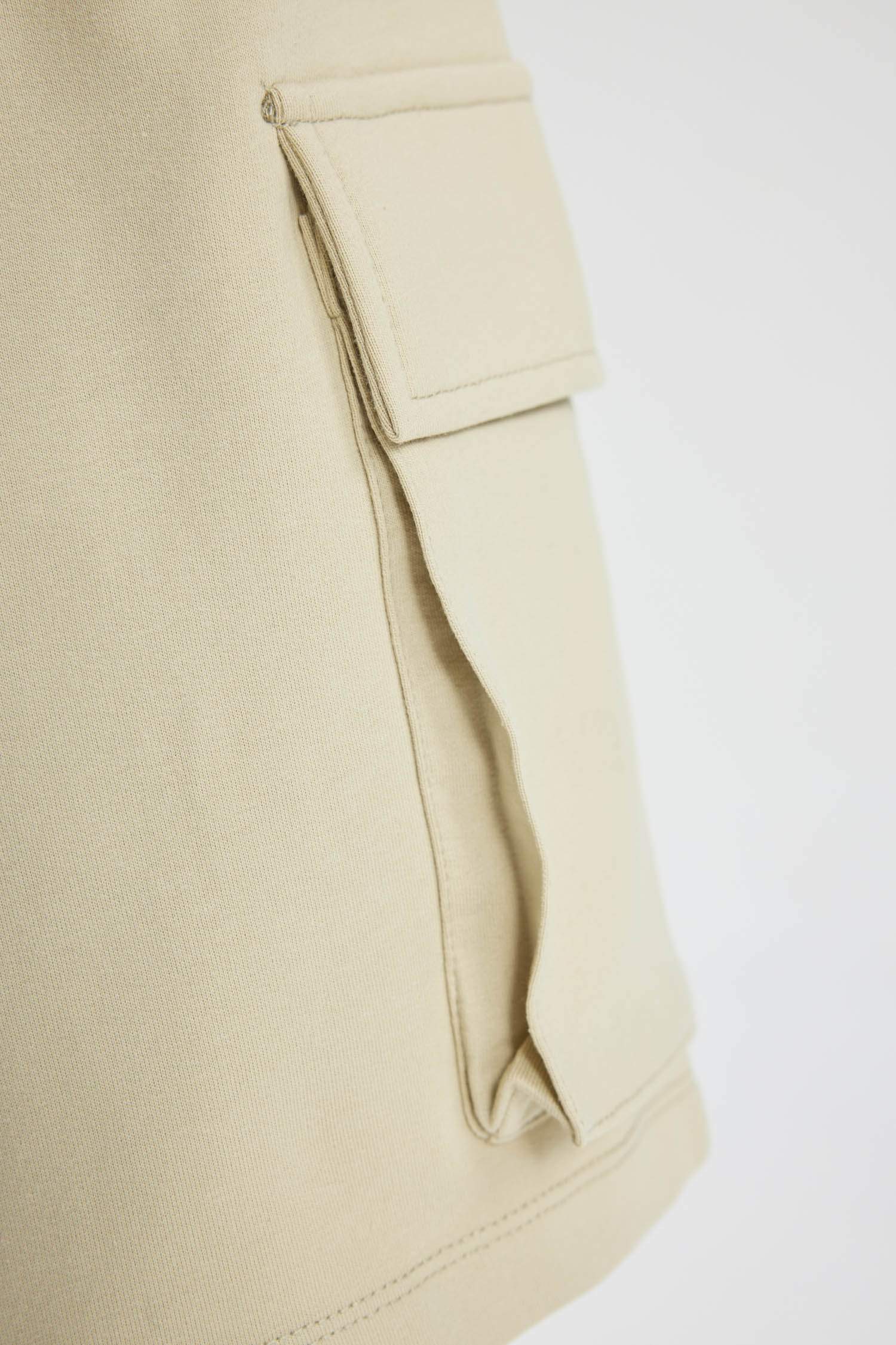 Girl Cargo Fit Sweatshirt Fabric Shorts