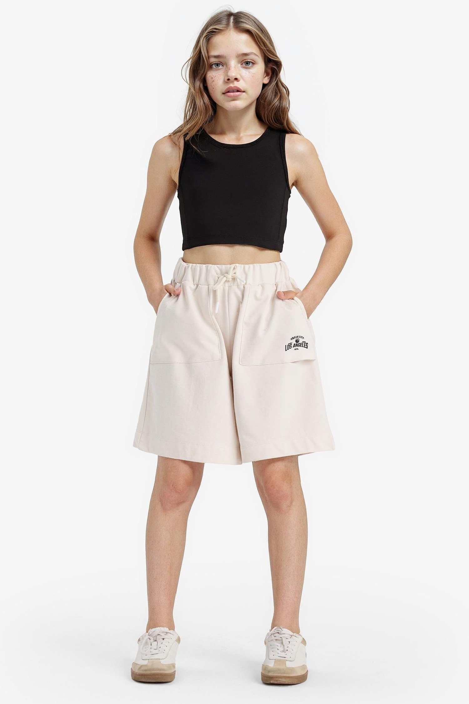 Girl Sweatshirt Fabric Shorts