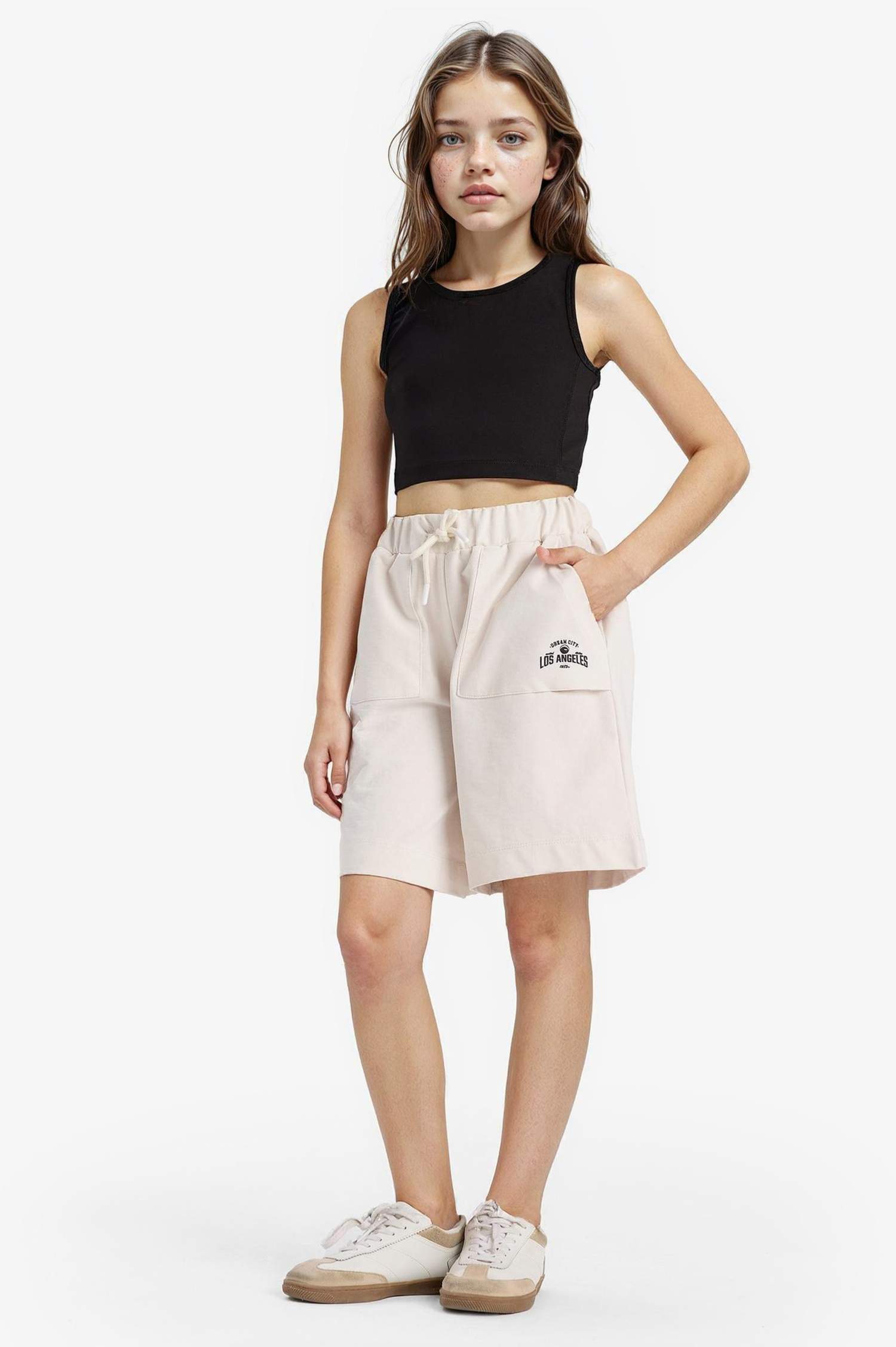 Girl Sweatshirt Fabric Shorts