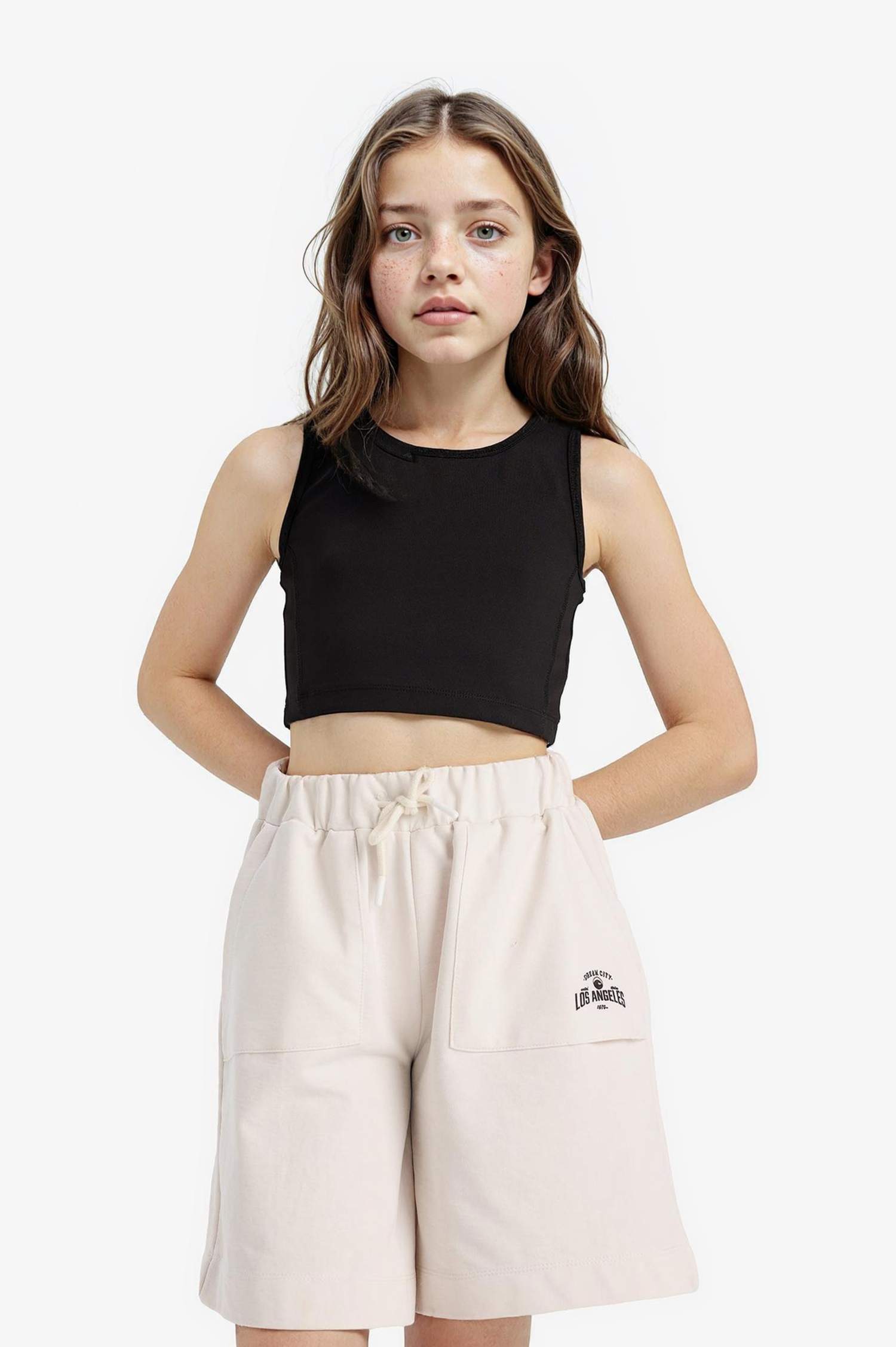 Girl Sweatshirt Fabric Shorts