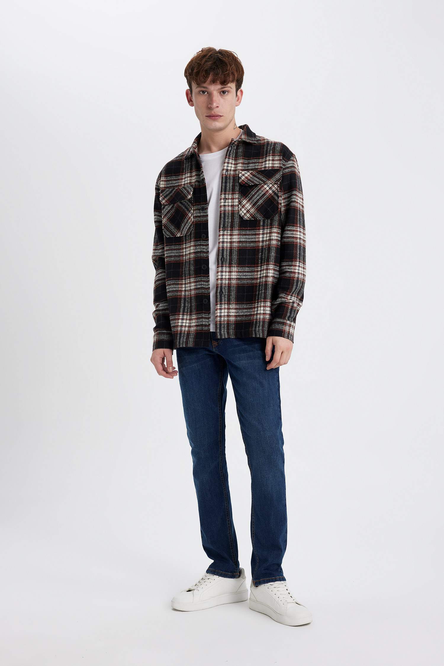 Relax Fit Plaid Lumberjack Long Sleeve Shirt
