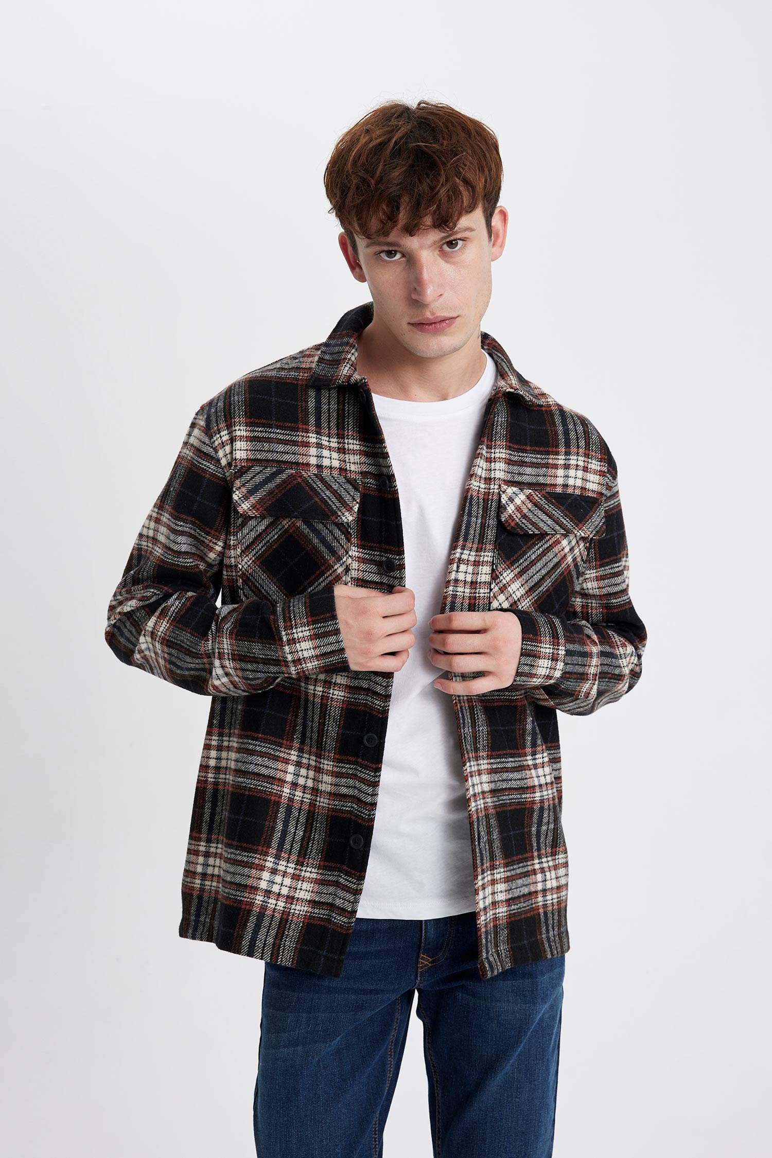 Relax Fit Plaid Lumberjack Long Sleeve Shirt