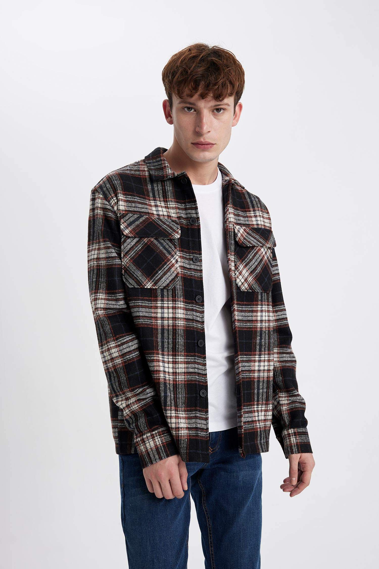 Relax Fit Plaid Lumberjack Long Sleeve Shirt
