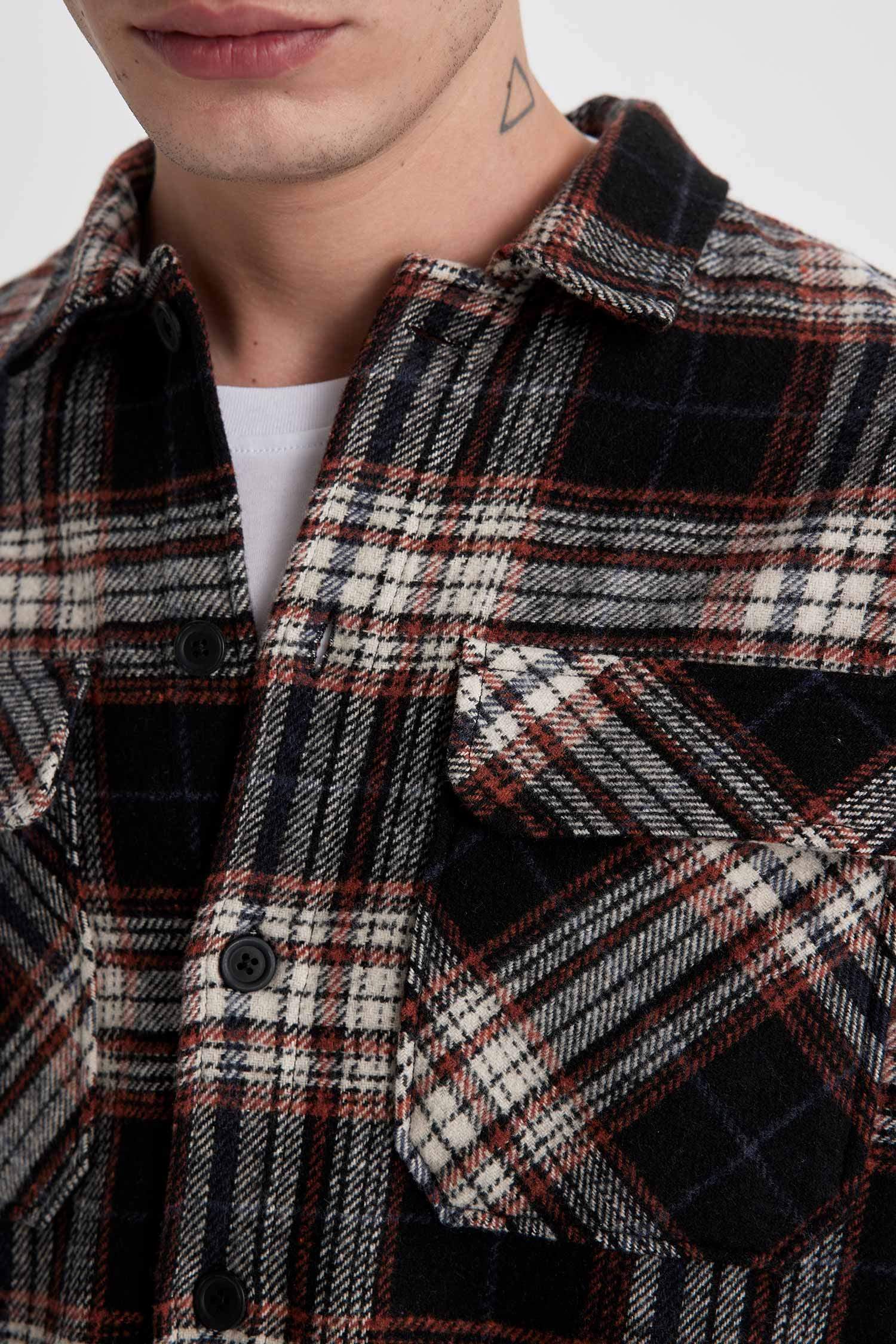 Relax Fit Plaid Lumberjack Long Sleeve Shirt