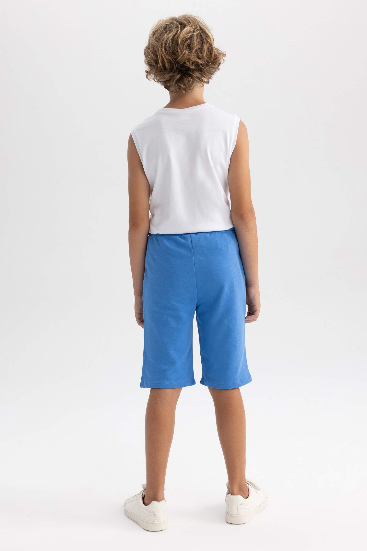 Erkek Çocuk Beli Lastikli Basic Düz Bermuda Şort