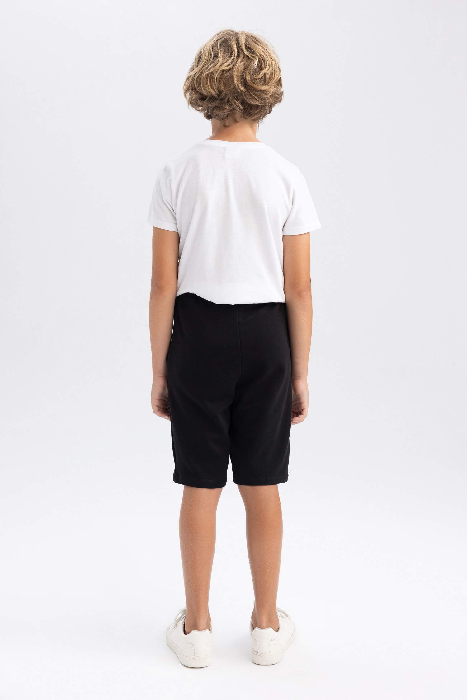 Erkek Çocuk Beli Lastikli Basic Düz Bermuda Şort