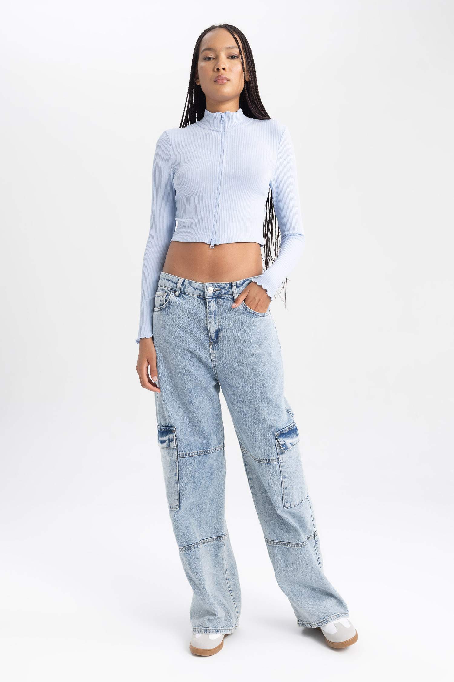 Cardigan Coupe Slim Demi-col de tortue