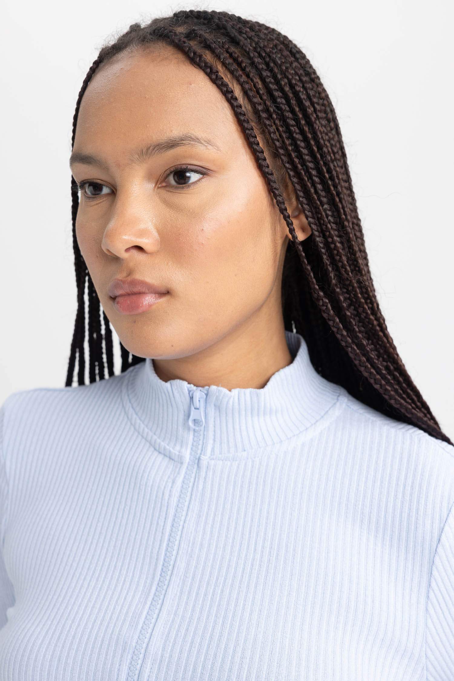 Cardigan Coupe Slim Demi-col de tortue