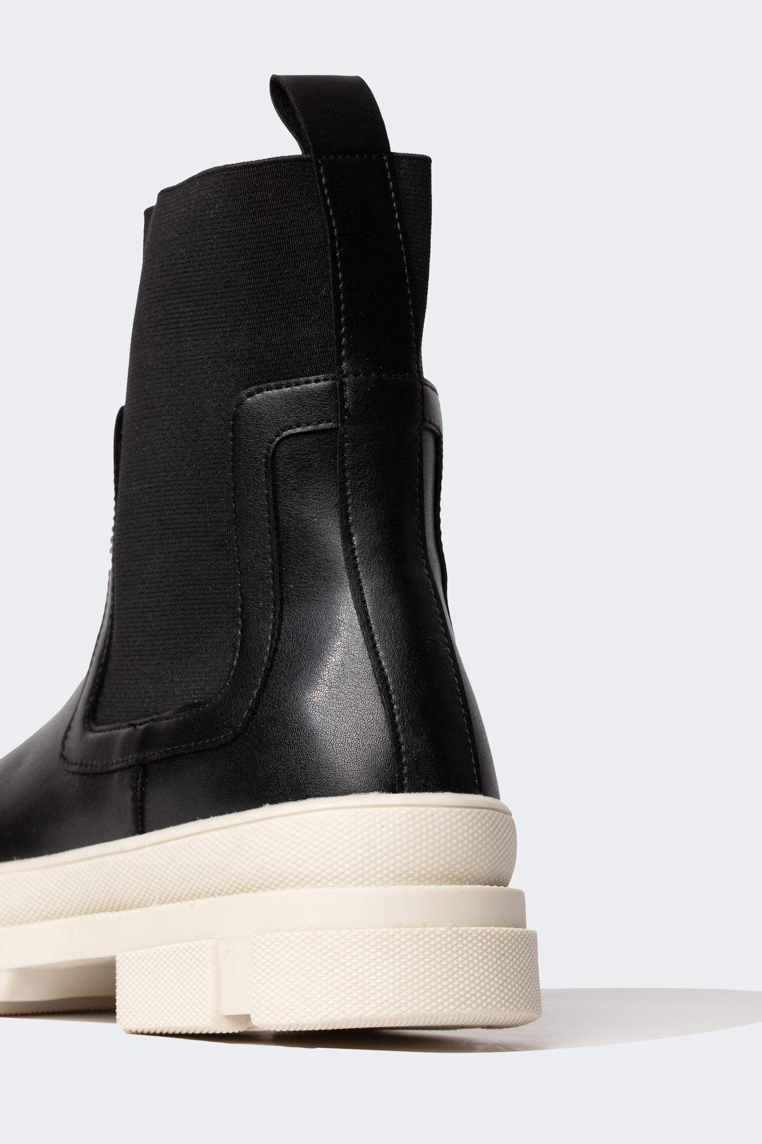 Bottes d'Hiver En Cuir Synthétique à Semelle épaisse Pour Femme